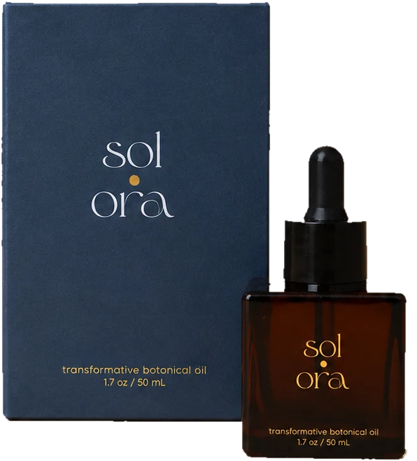 The Sol Ora carton beside the amber glass bottle