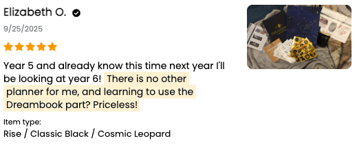 Customer review of the Dreambook + Planner