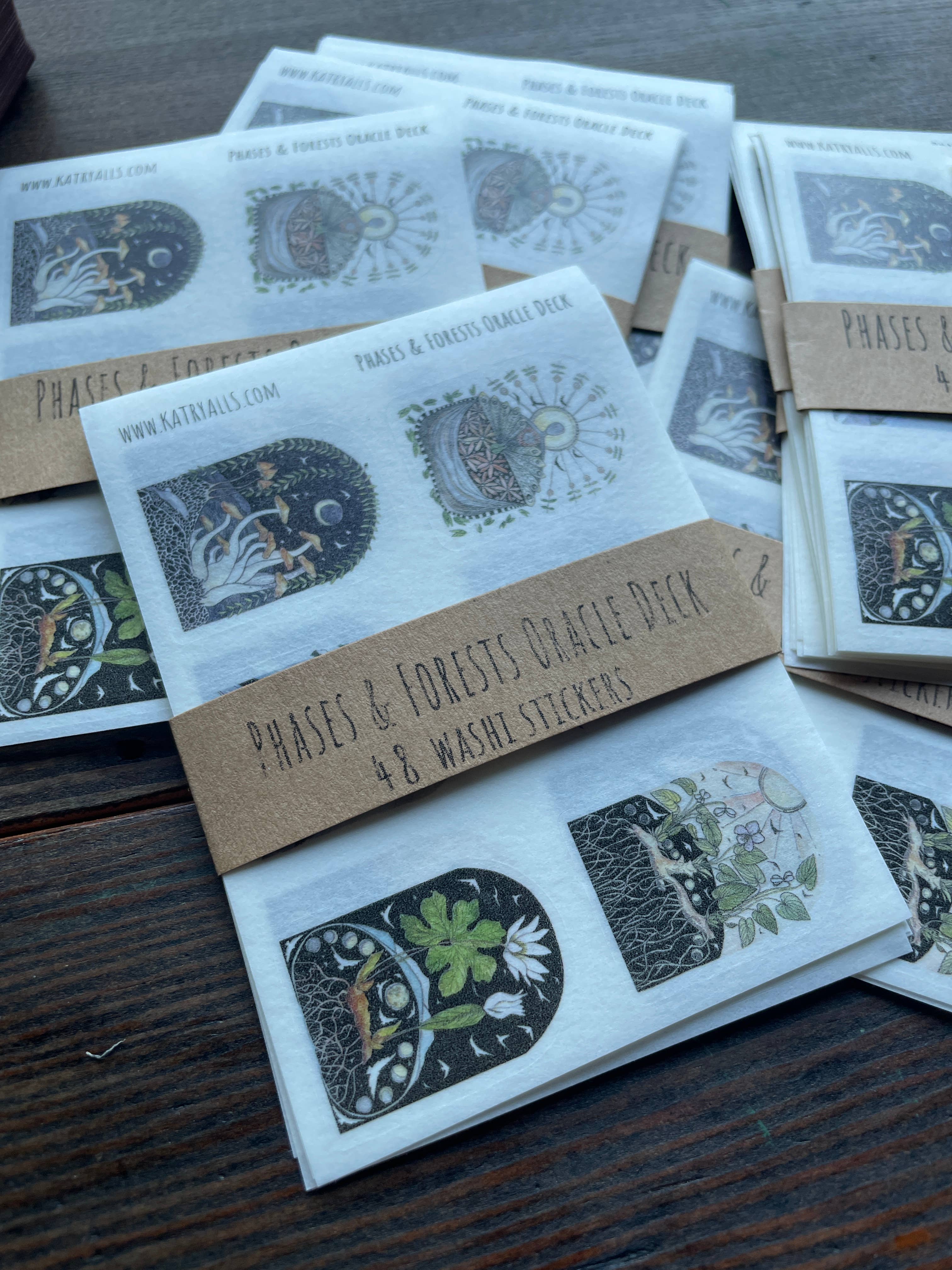Washi Stickers of 48 Phases and Forests Oracles