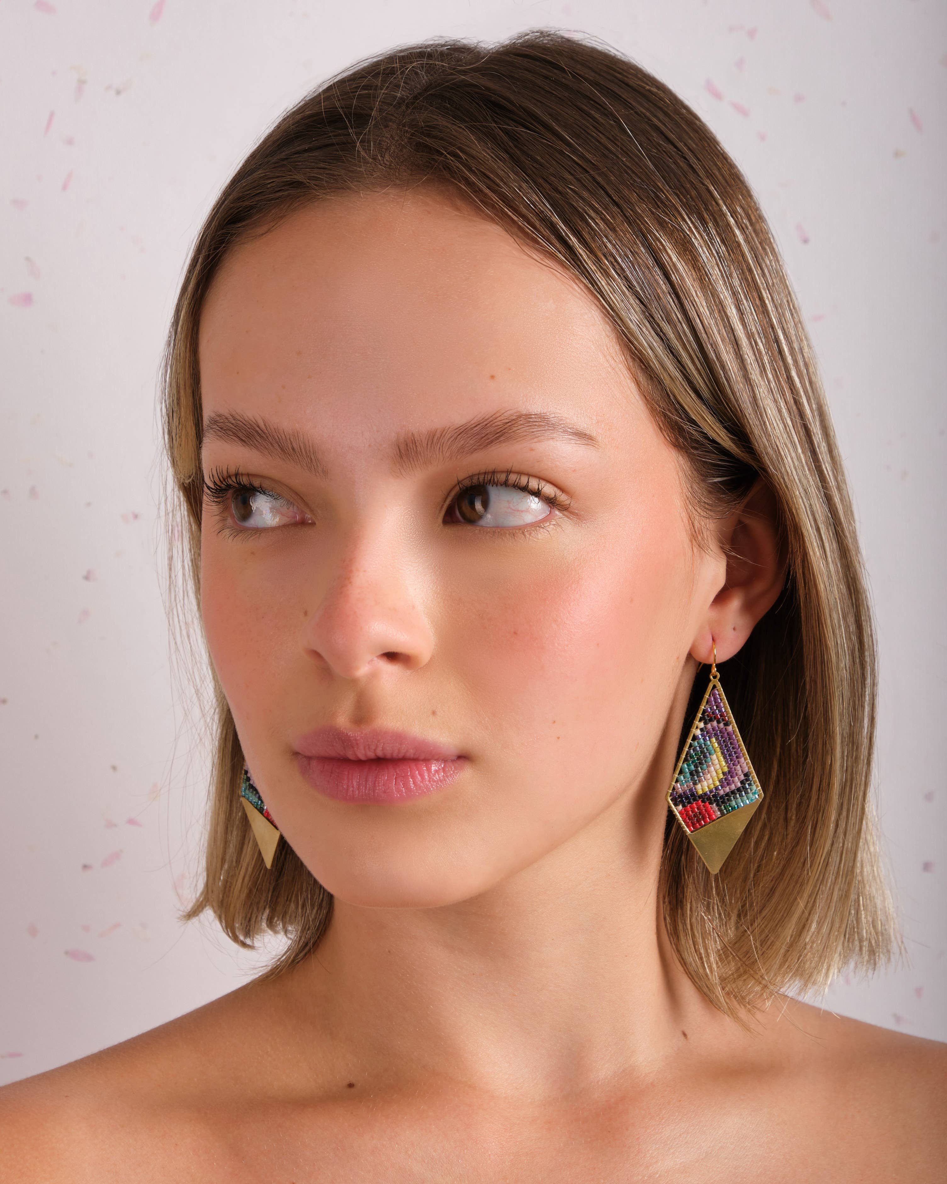 Kaleidoscope Kite Earrings (Pink/Orange)