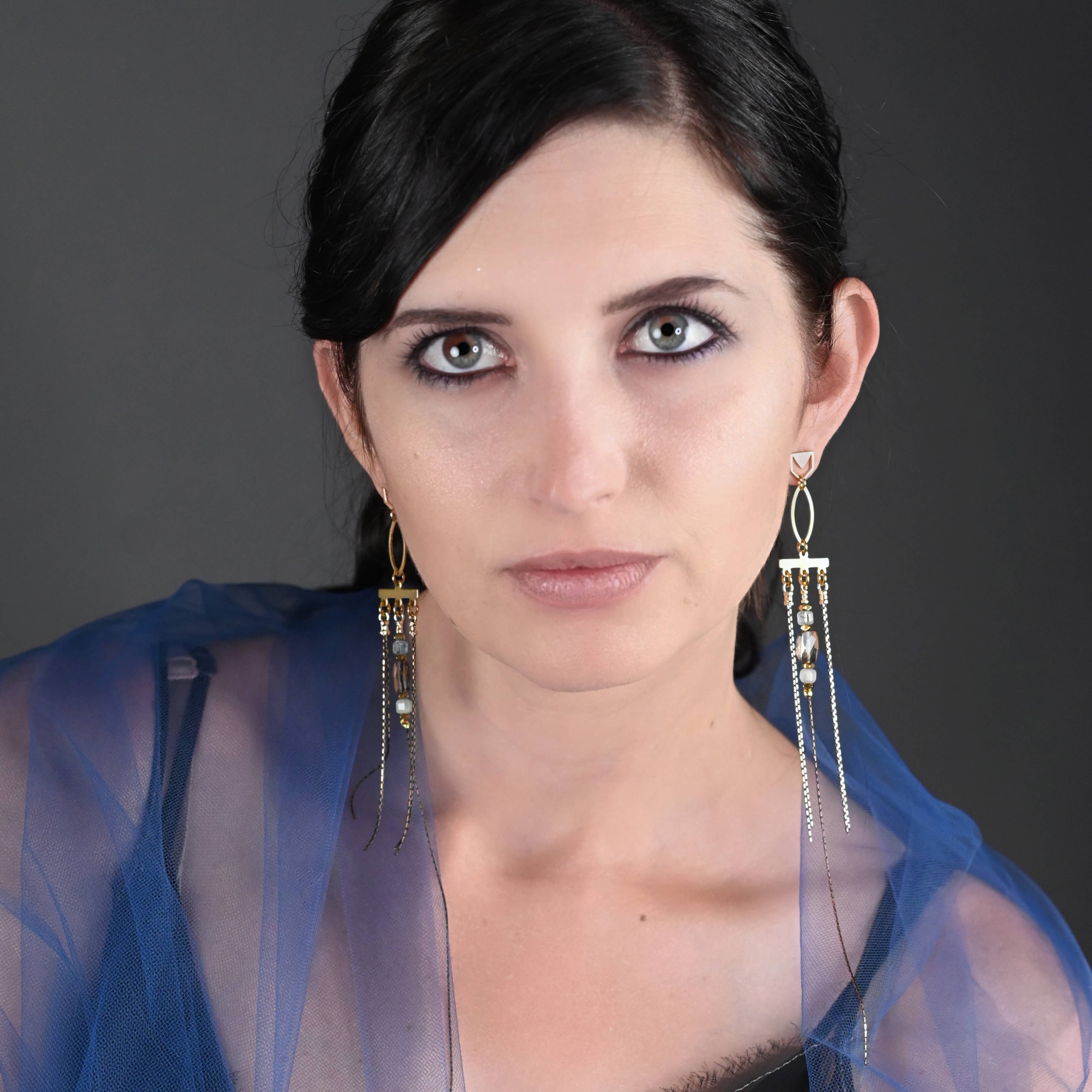 Dramatic Deluxe Chevron Semi Precious Chandelier