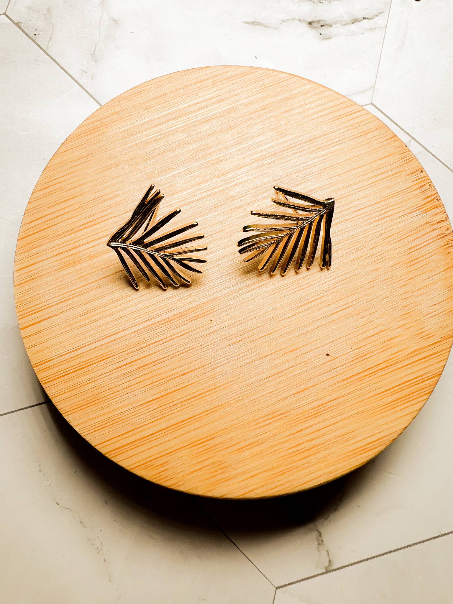 Pine Needle Stud Earring - Gold Plated