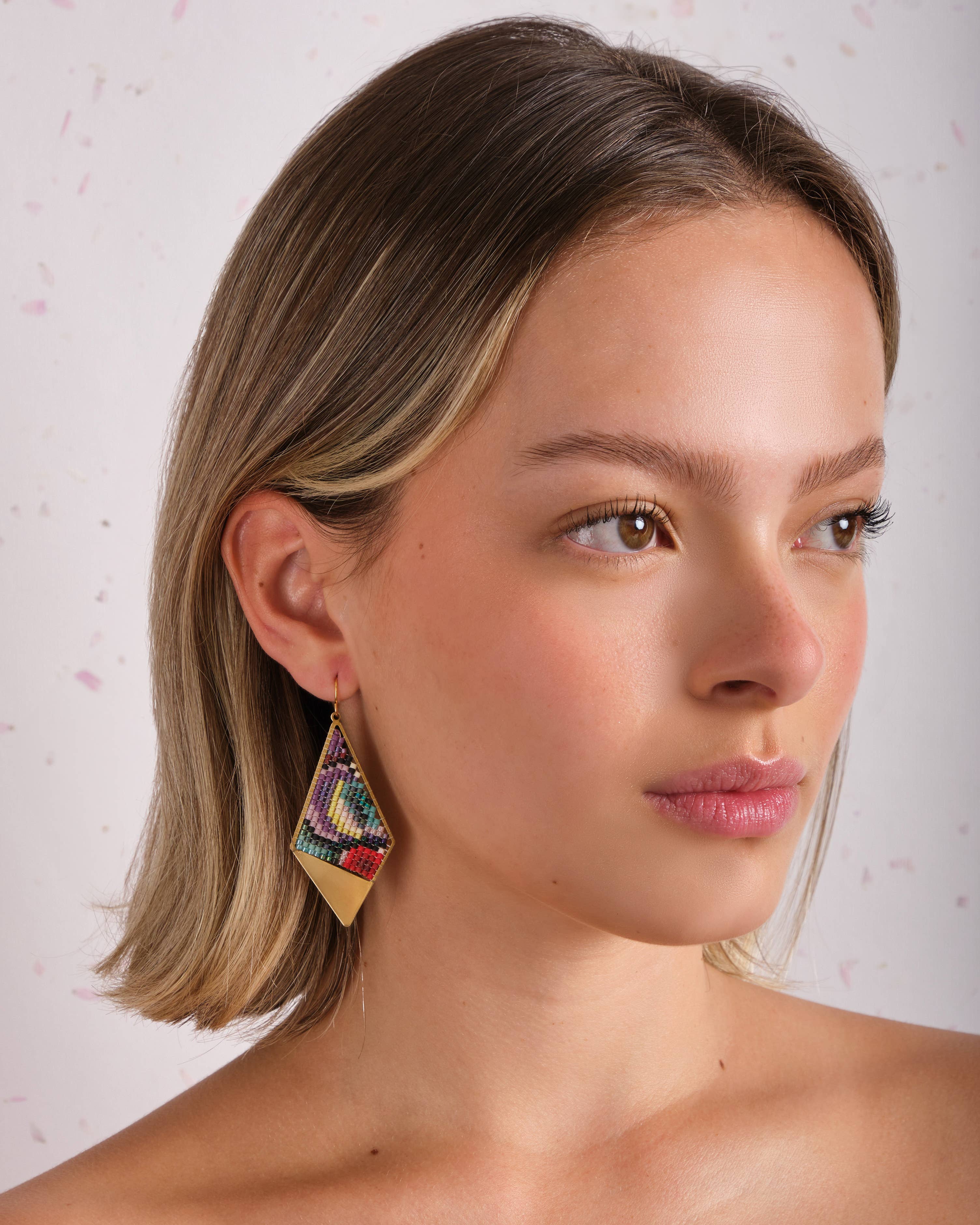 Kaleidoscope Kite Earrings (Blue/Green)