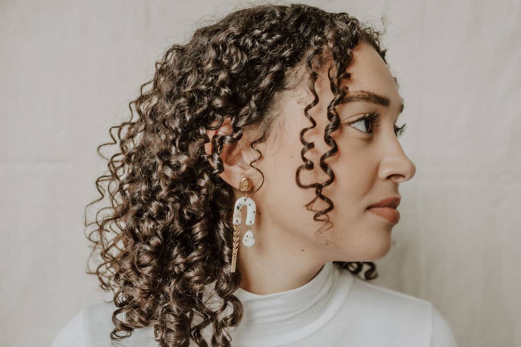 Gold Cheetah & Leaf Chain Earrings