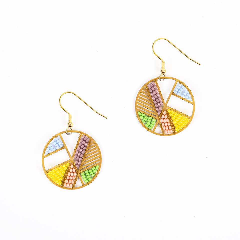 Patchwork Disc Earrings
