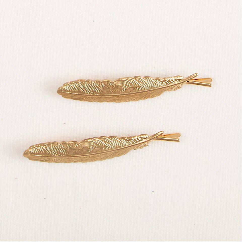 Metal Feather Bobby Pin