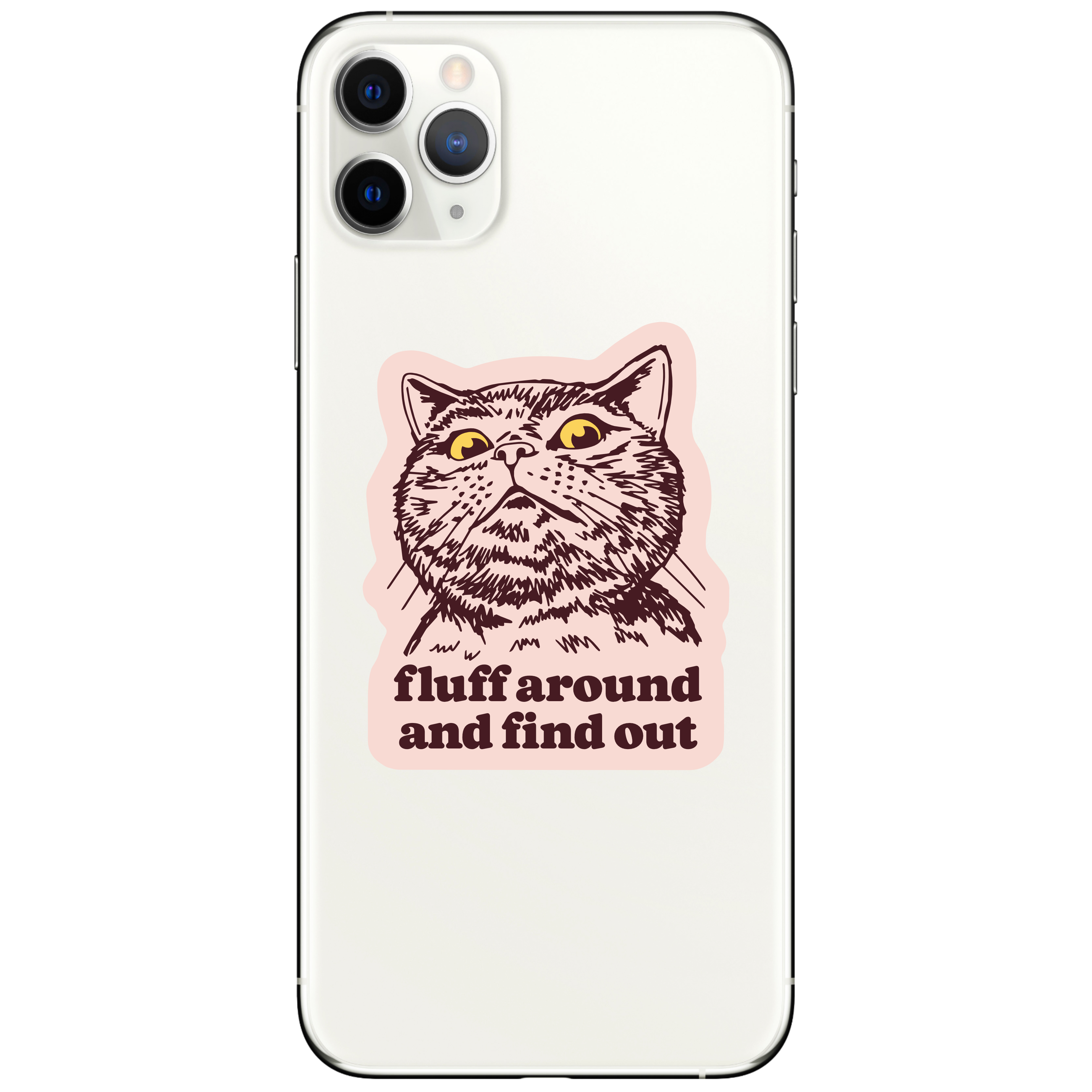 Fluff Around Cat Vinyl Sticker
