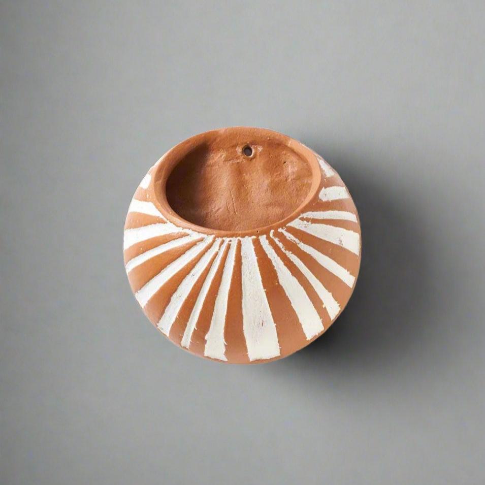 Vasanta Moon Hanging Wall Planter - Terracotta