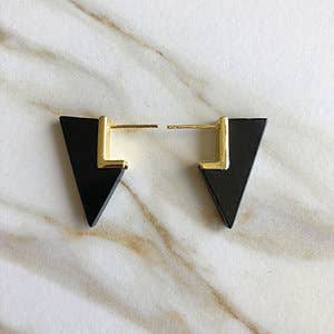 Onyx Geometric Dagger Studs