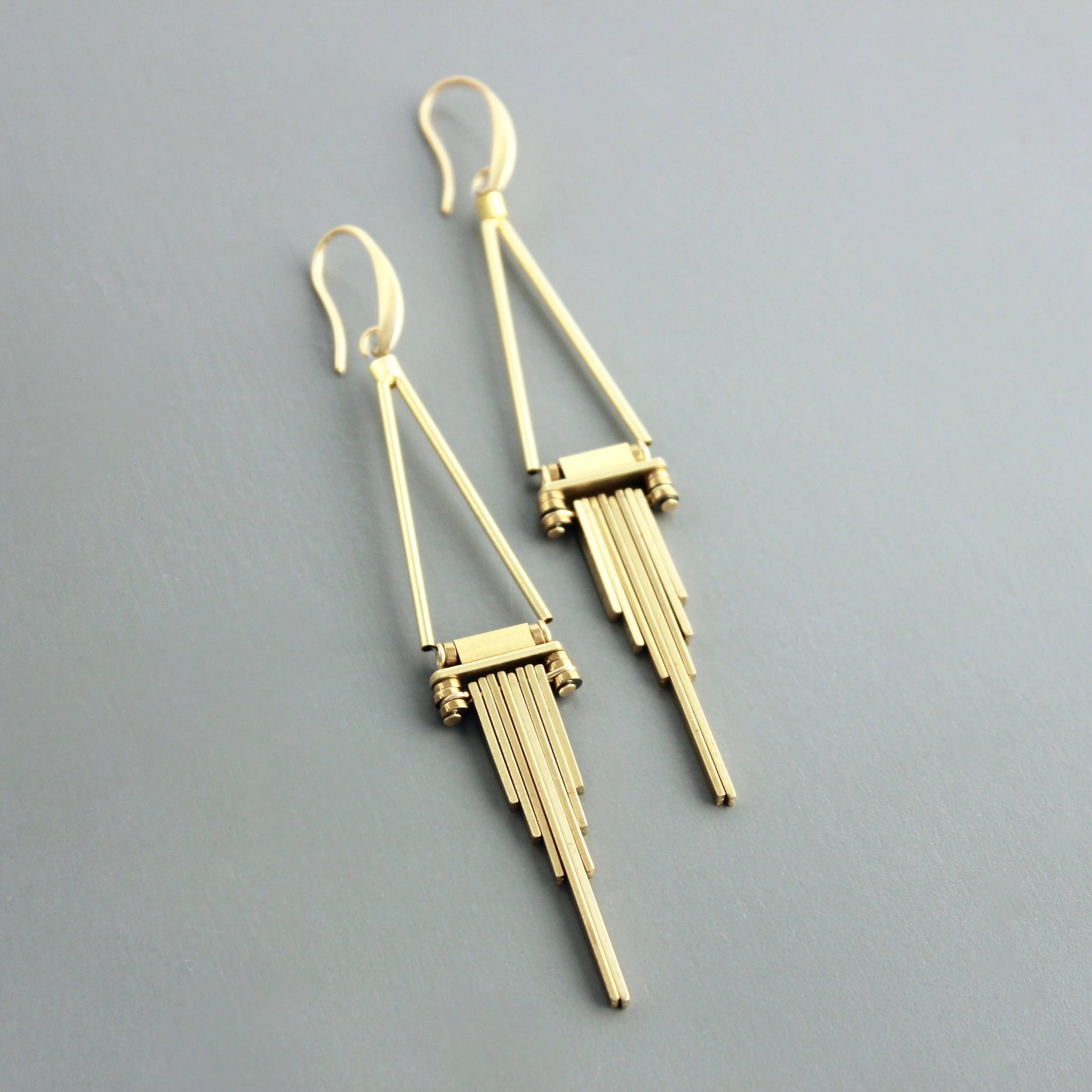 Geometric Brass Earrings