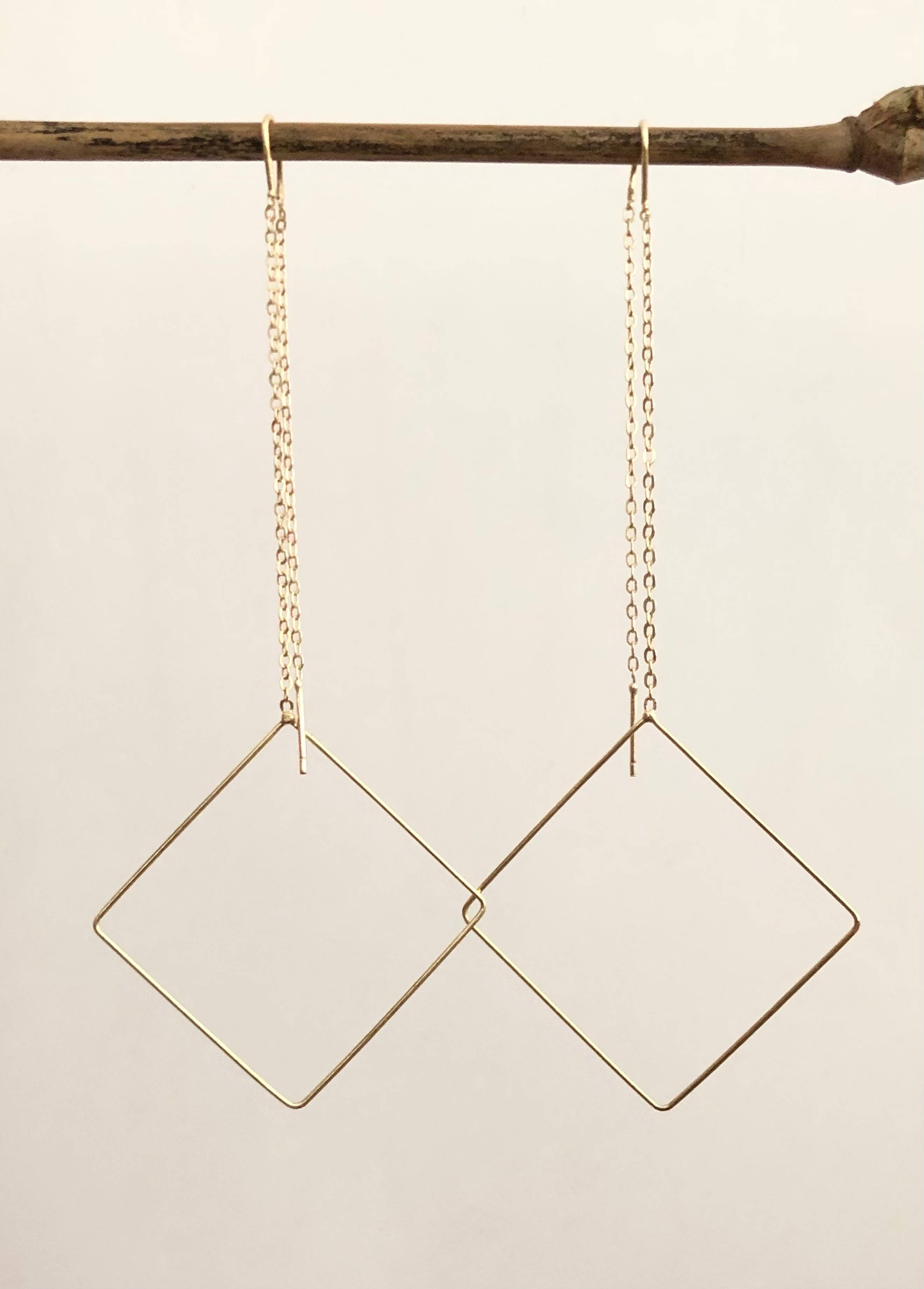 Geometric Threader Earrings
