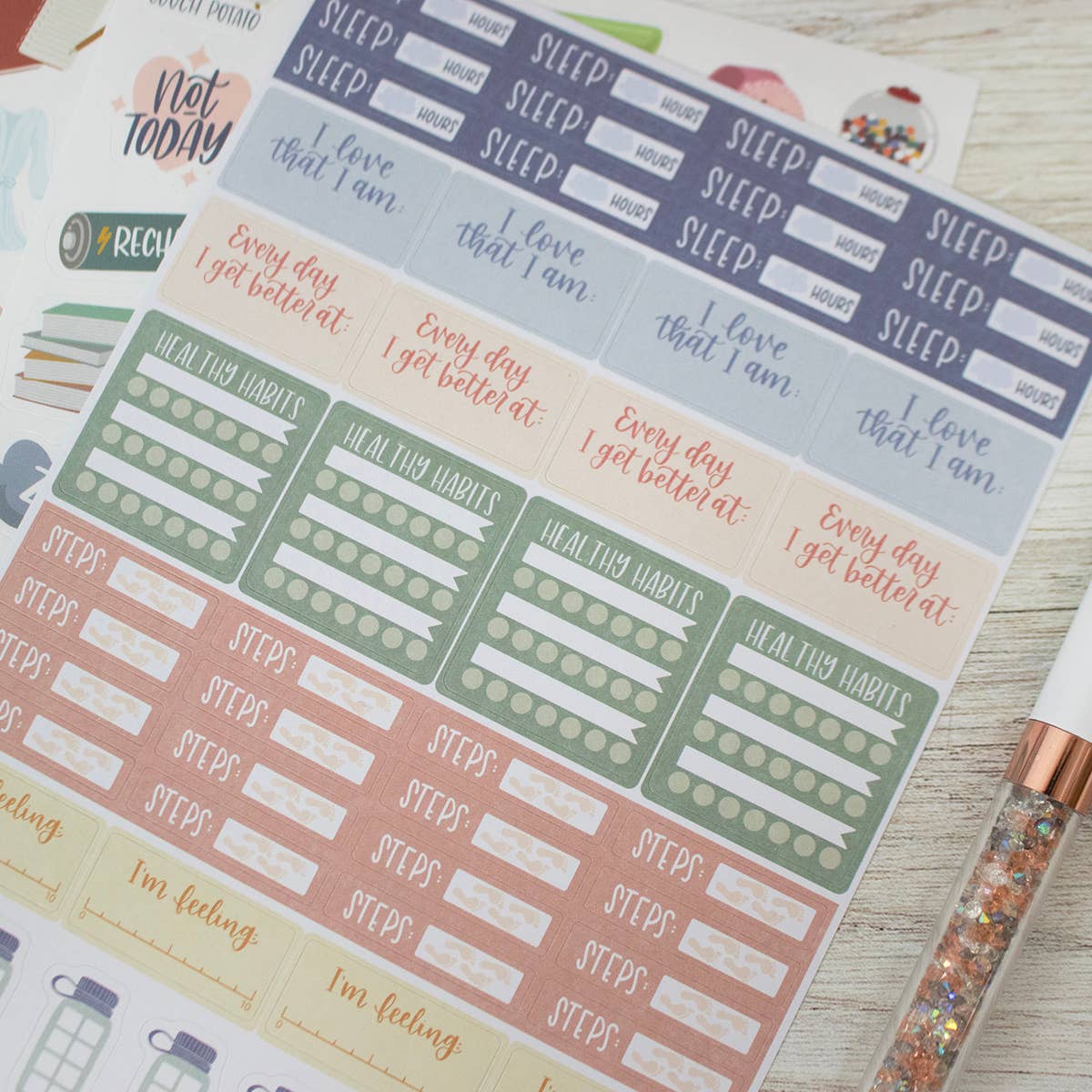 Planner Stickers, Rest Is Self Care Pack