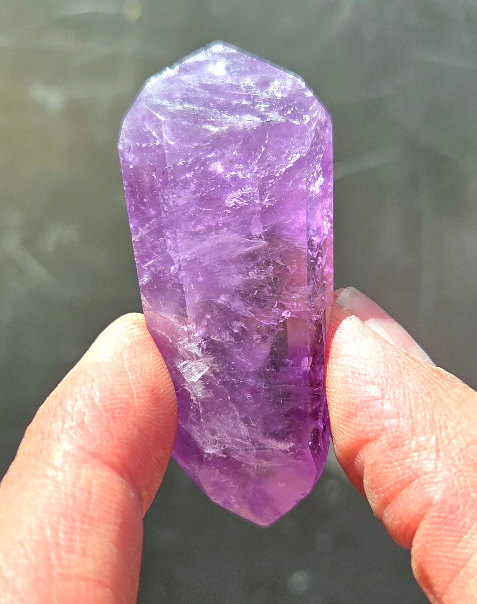Amethyst- A-grade double terminated points - size A