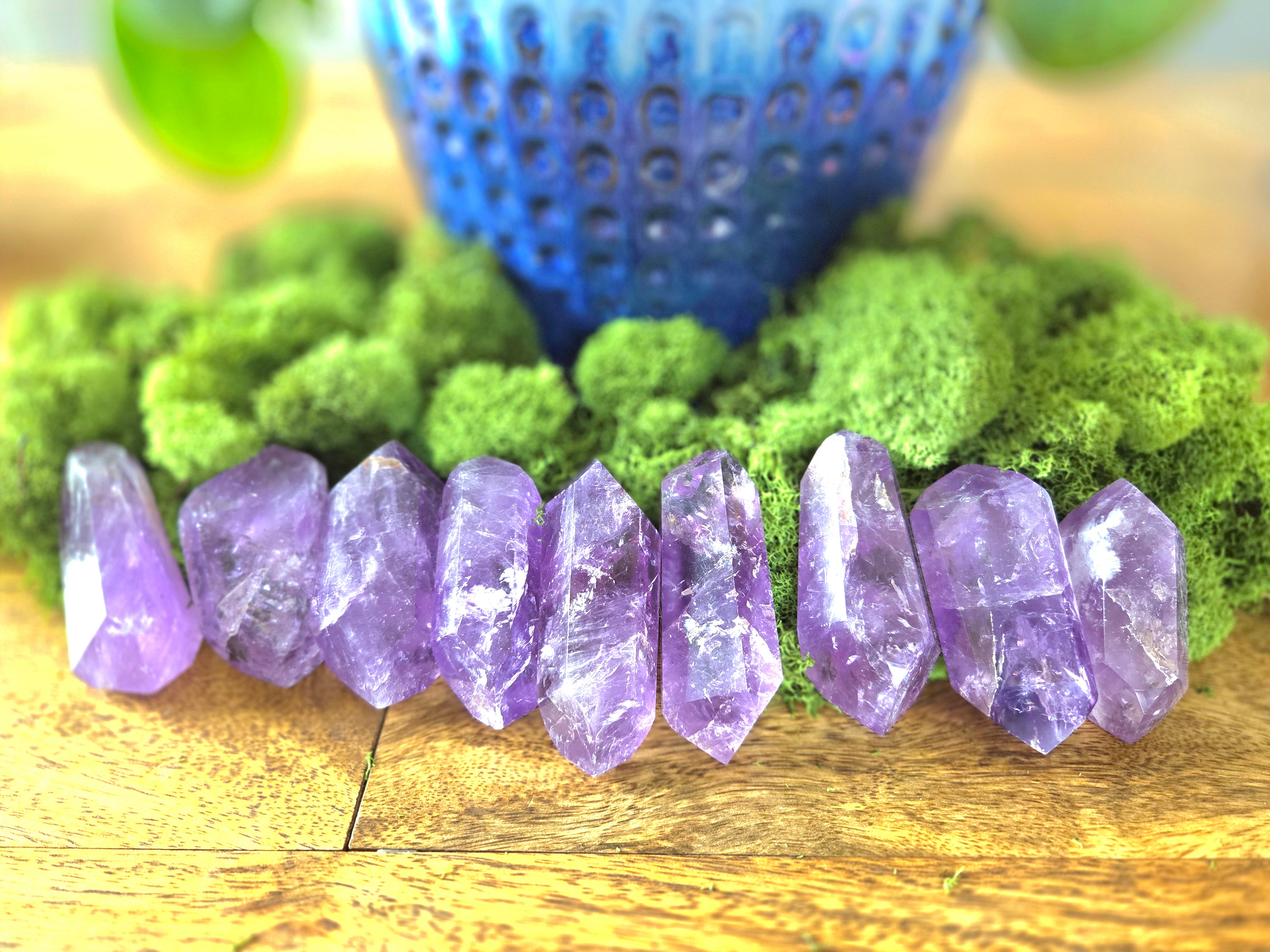 Amethyst- A-grade double terminated points - size B