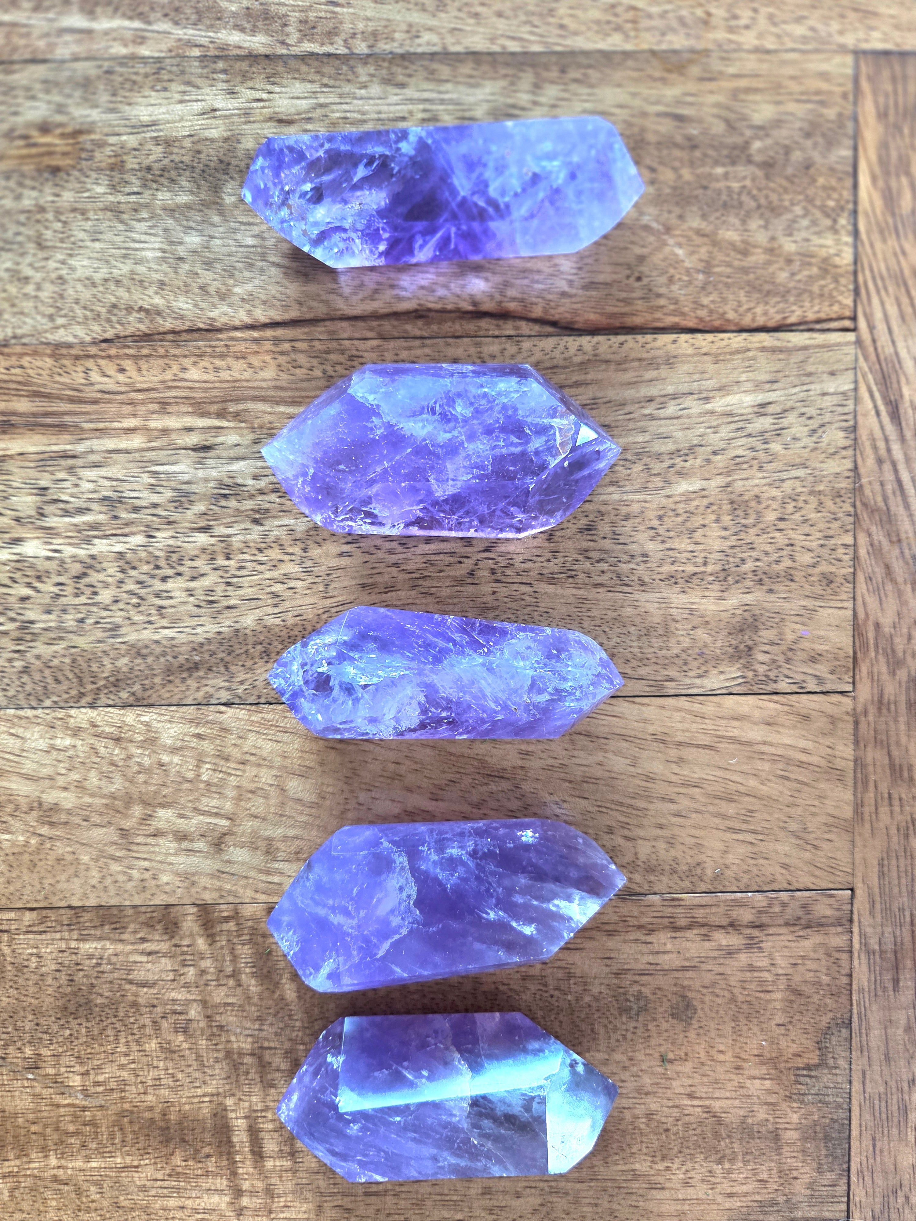 Amethyst- A-grade double terminated points - size B