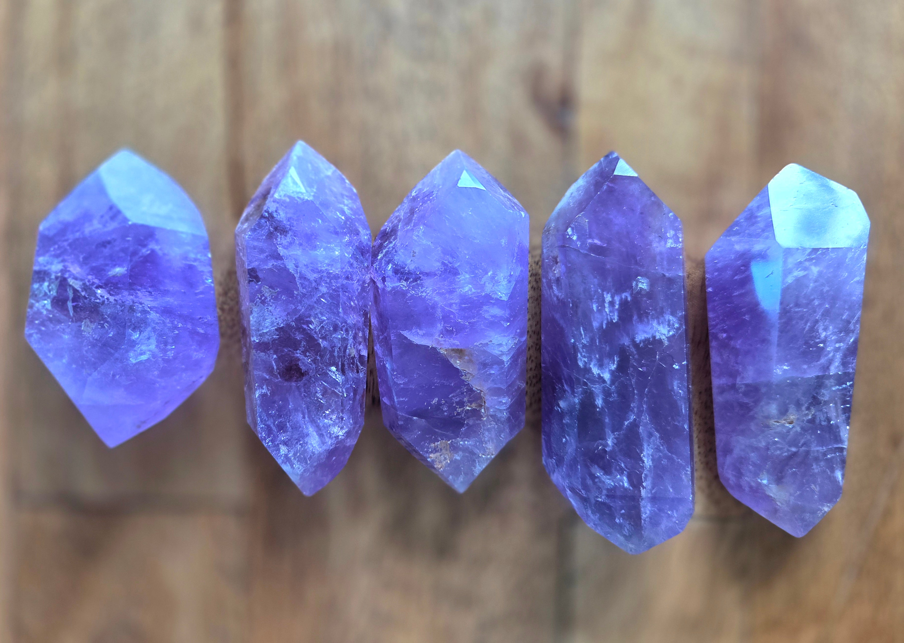 Amethyst- A-grade double terminated points - size C