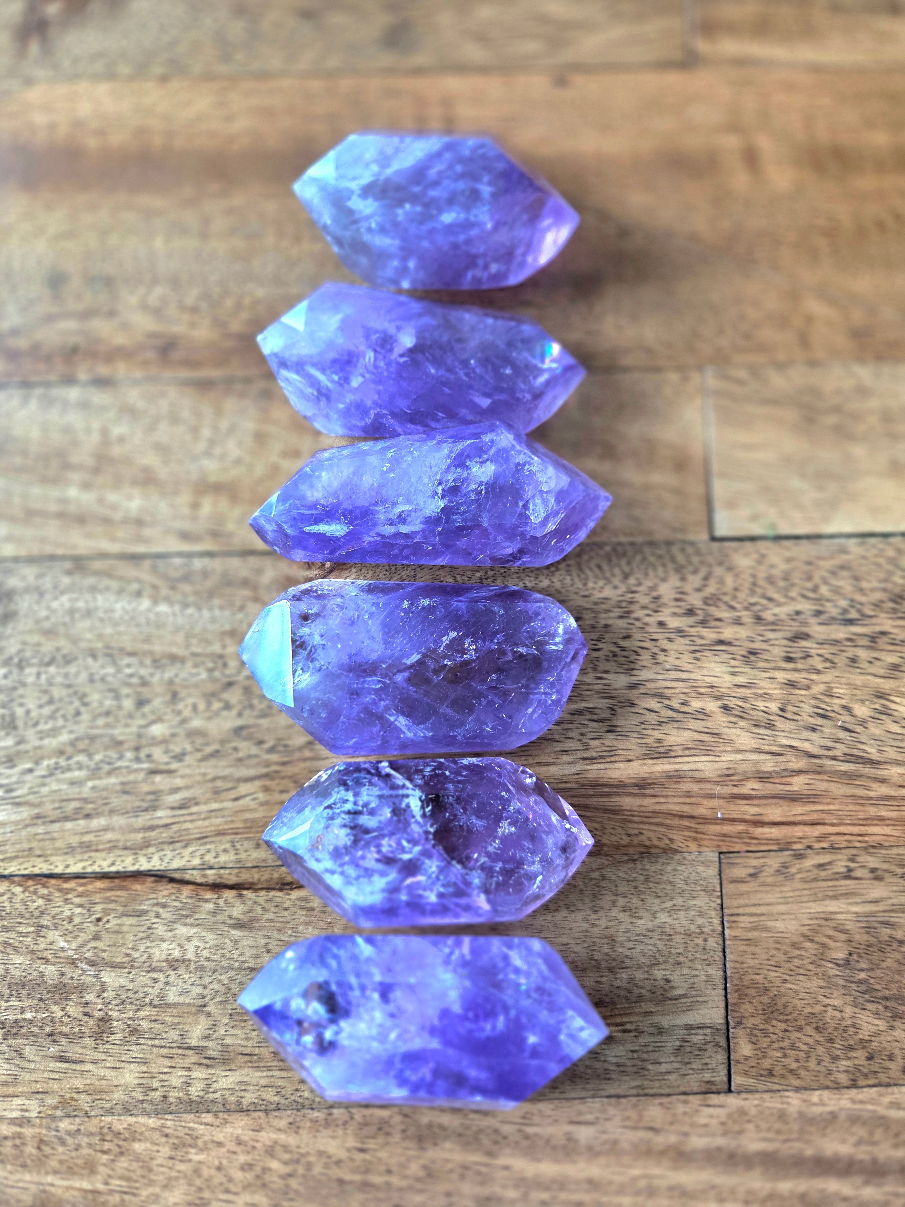 Amethyst- A-grade double terminated points - size C
