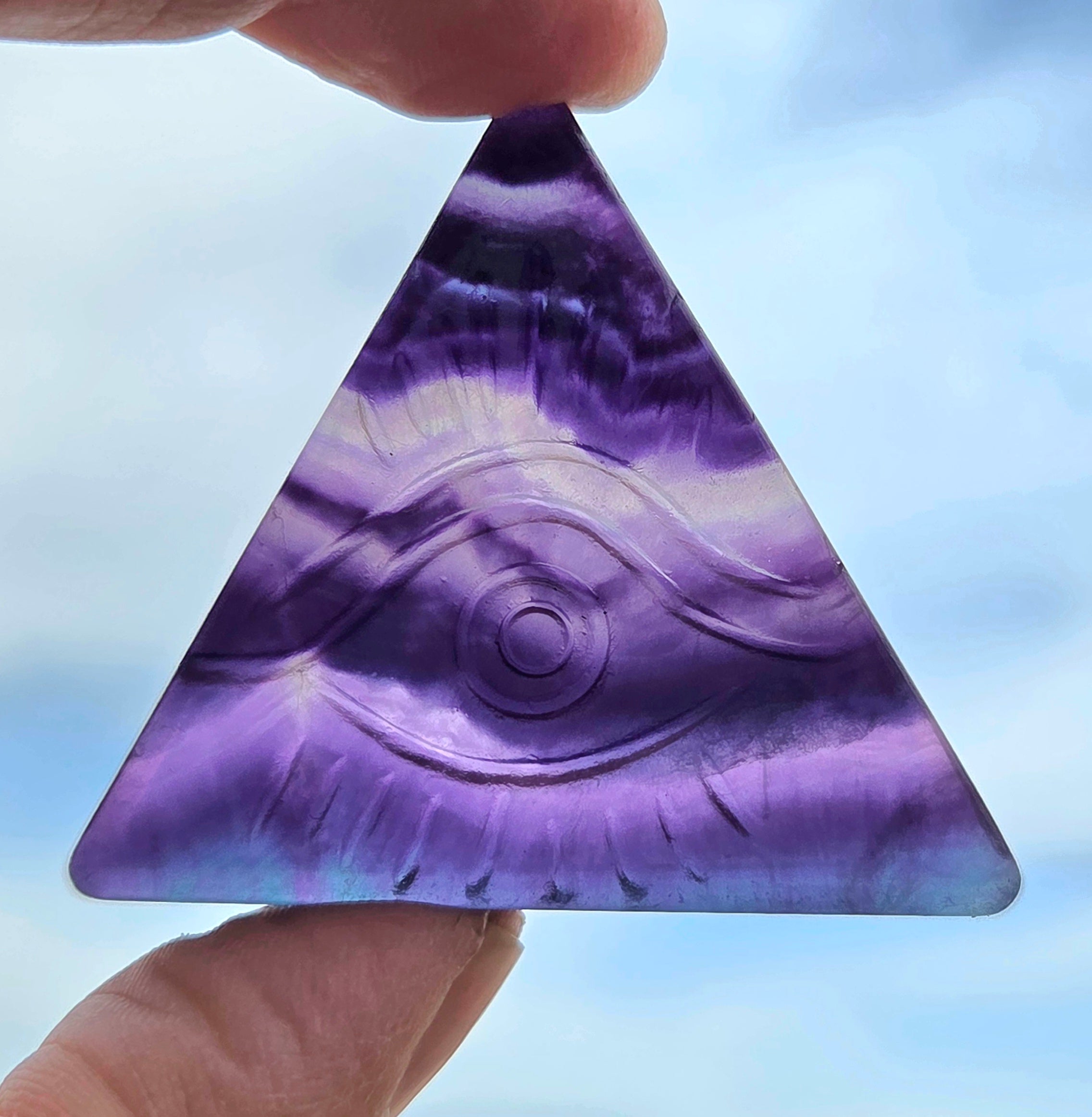 Flourite and Rose Quartz Protective Eye Triangles