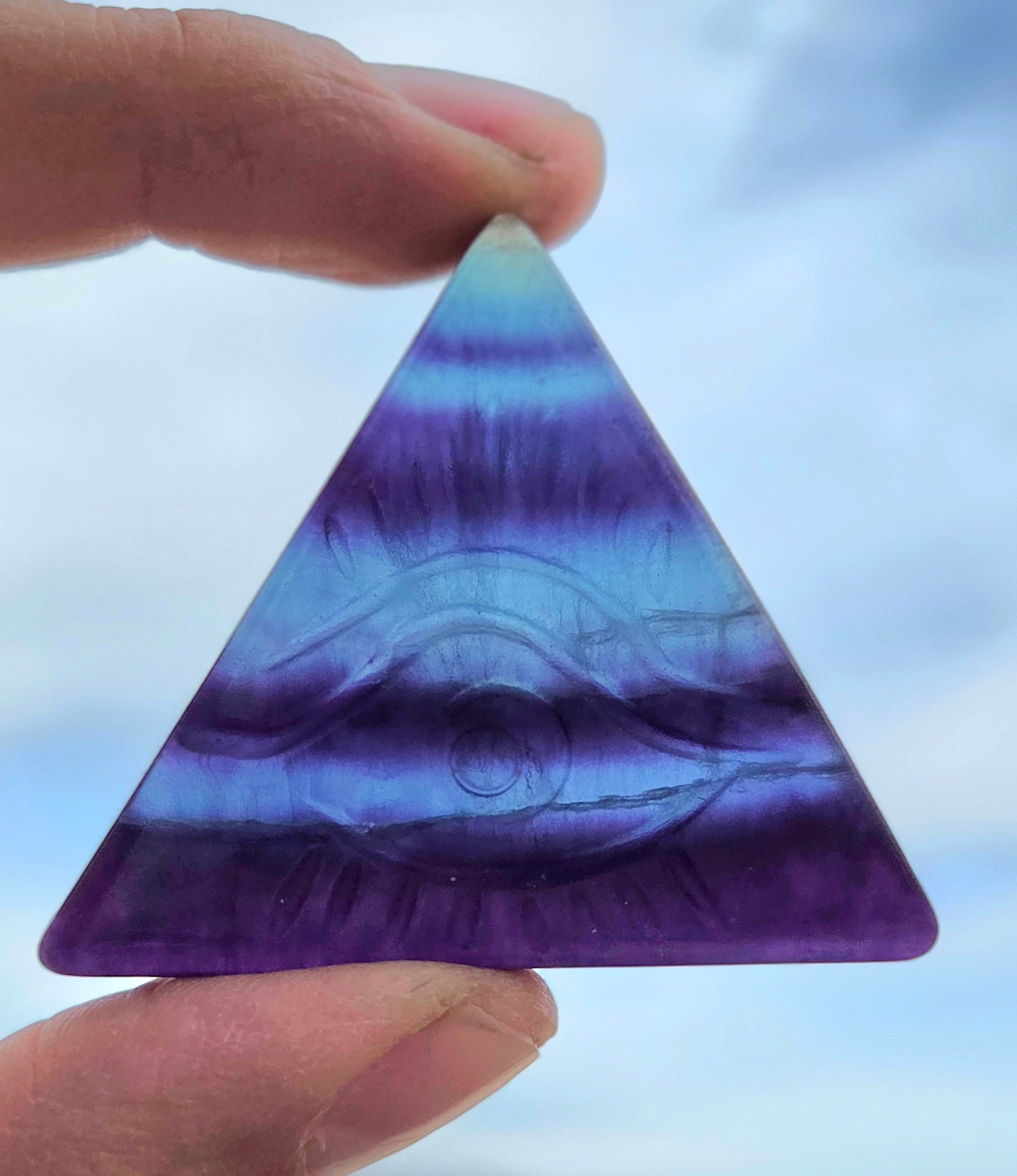 Flourite and Rose Quartz Protective Eye Triangles