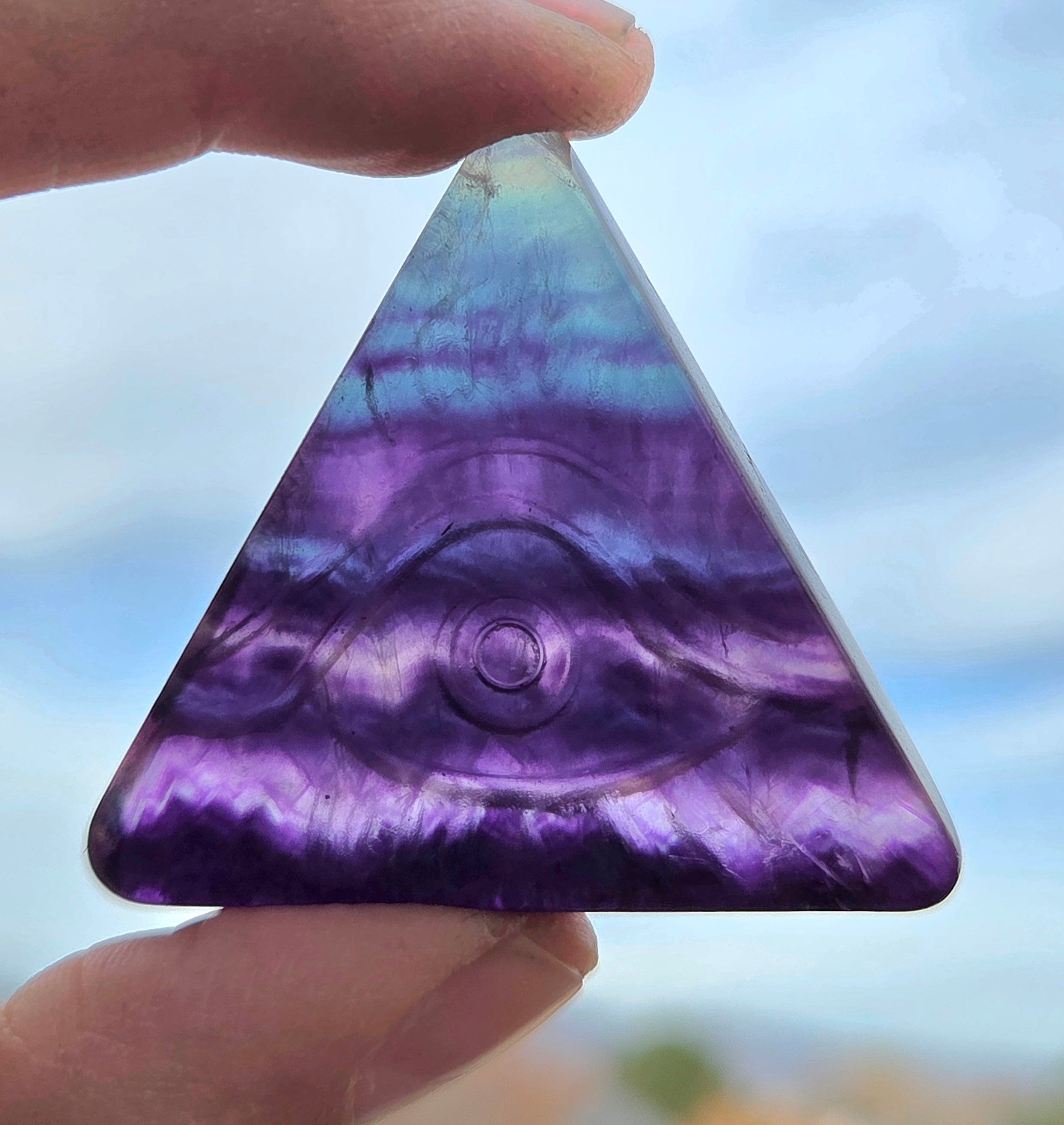 Flourite and Rose Quartz Protective Eye Triangles
