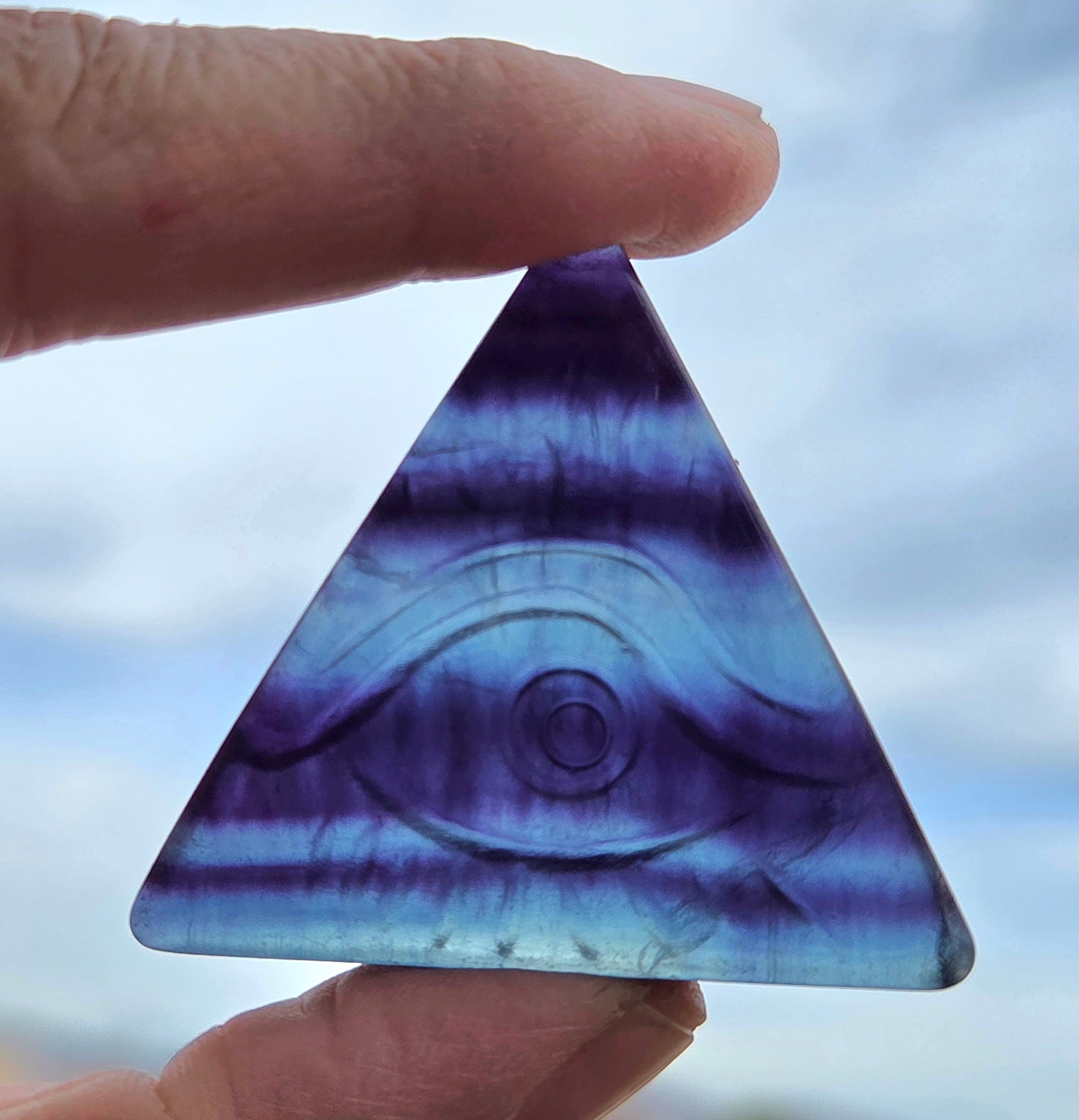Flourite and Rose Quartz Protective Eye Triangles
