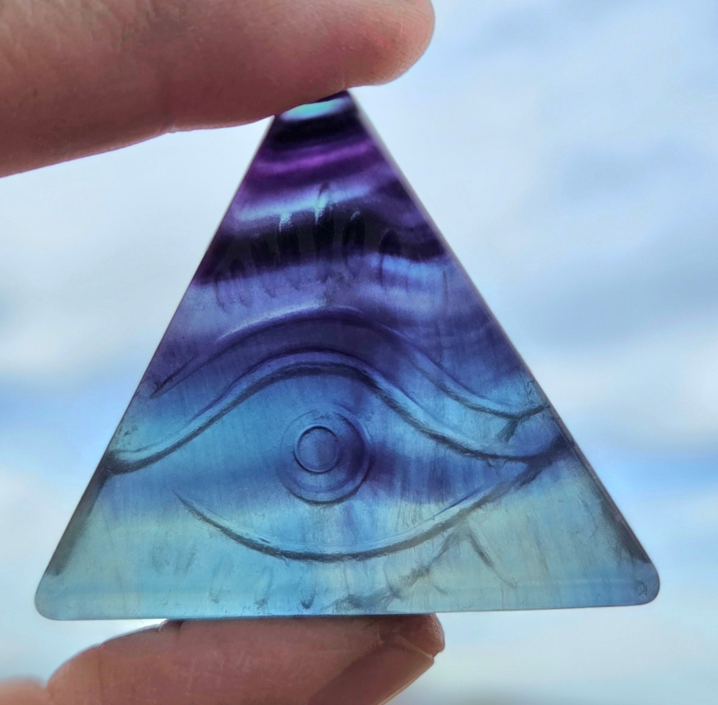 Flourite and Rose Quartz Protective Eye Triangles