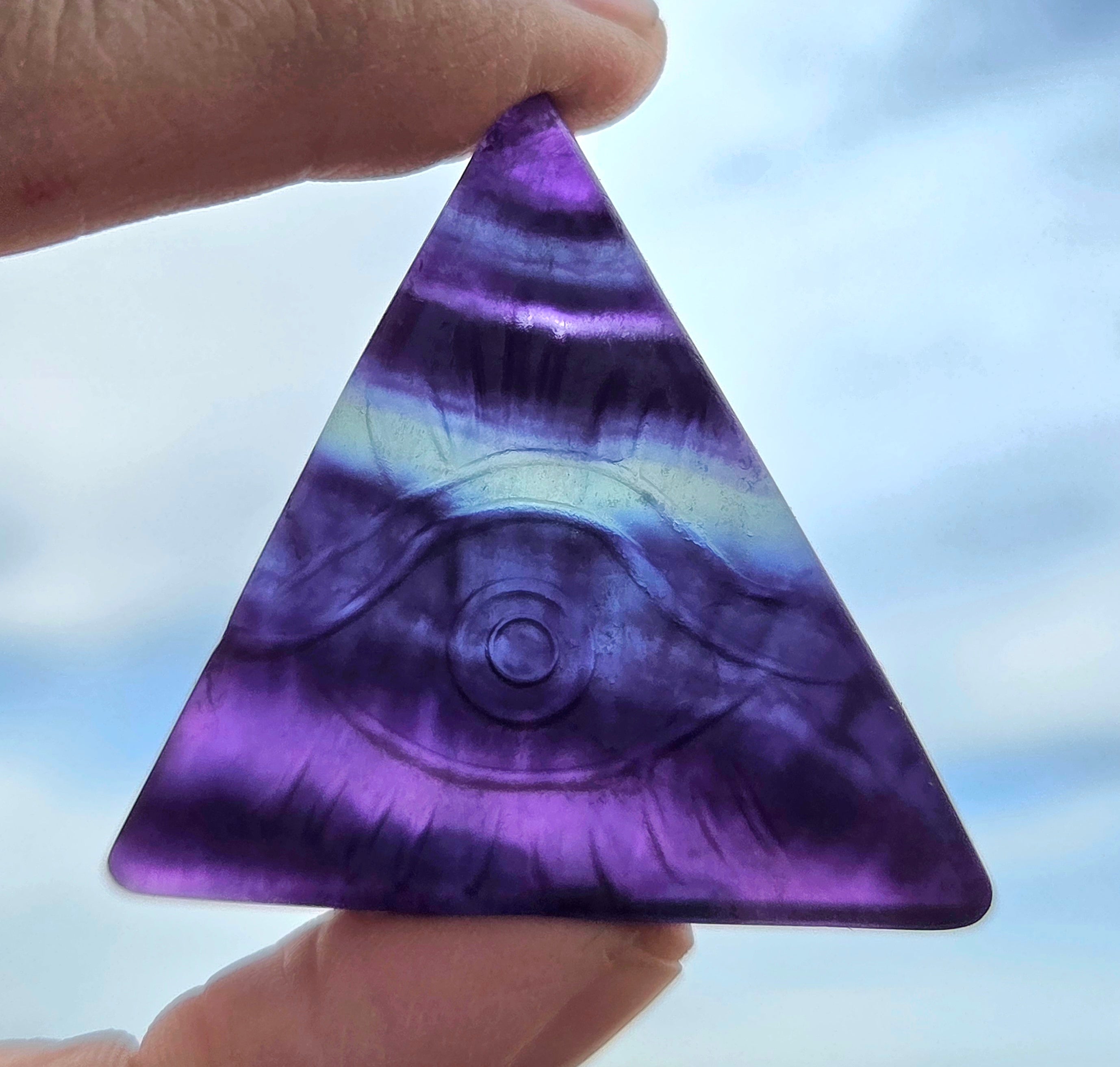 Flourite and Rose Quartz Protective Eye Triangles