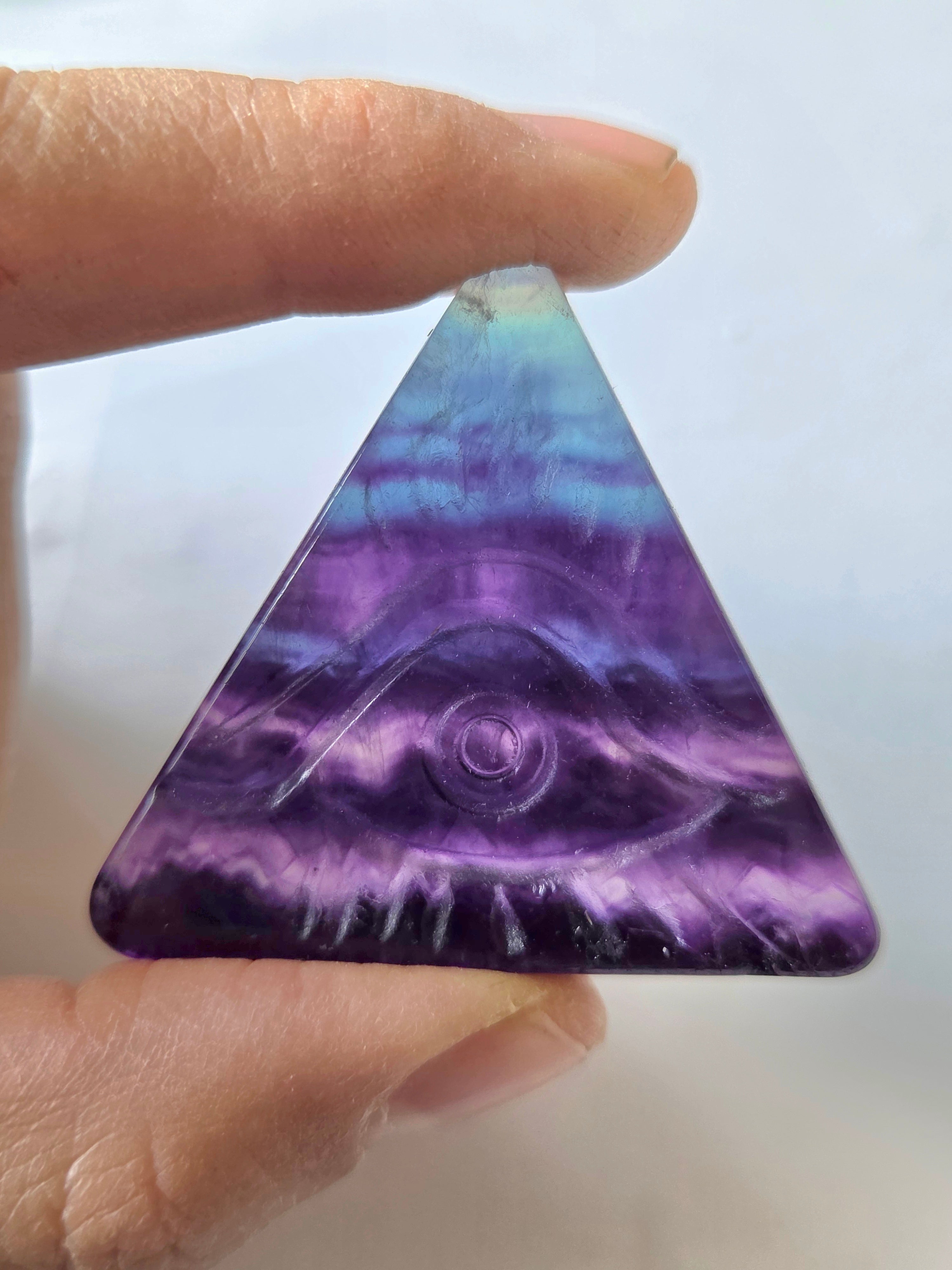Flourite and Rose Quartz Protective Eye Triangles