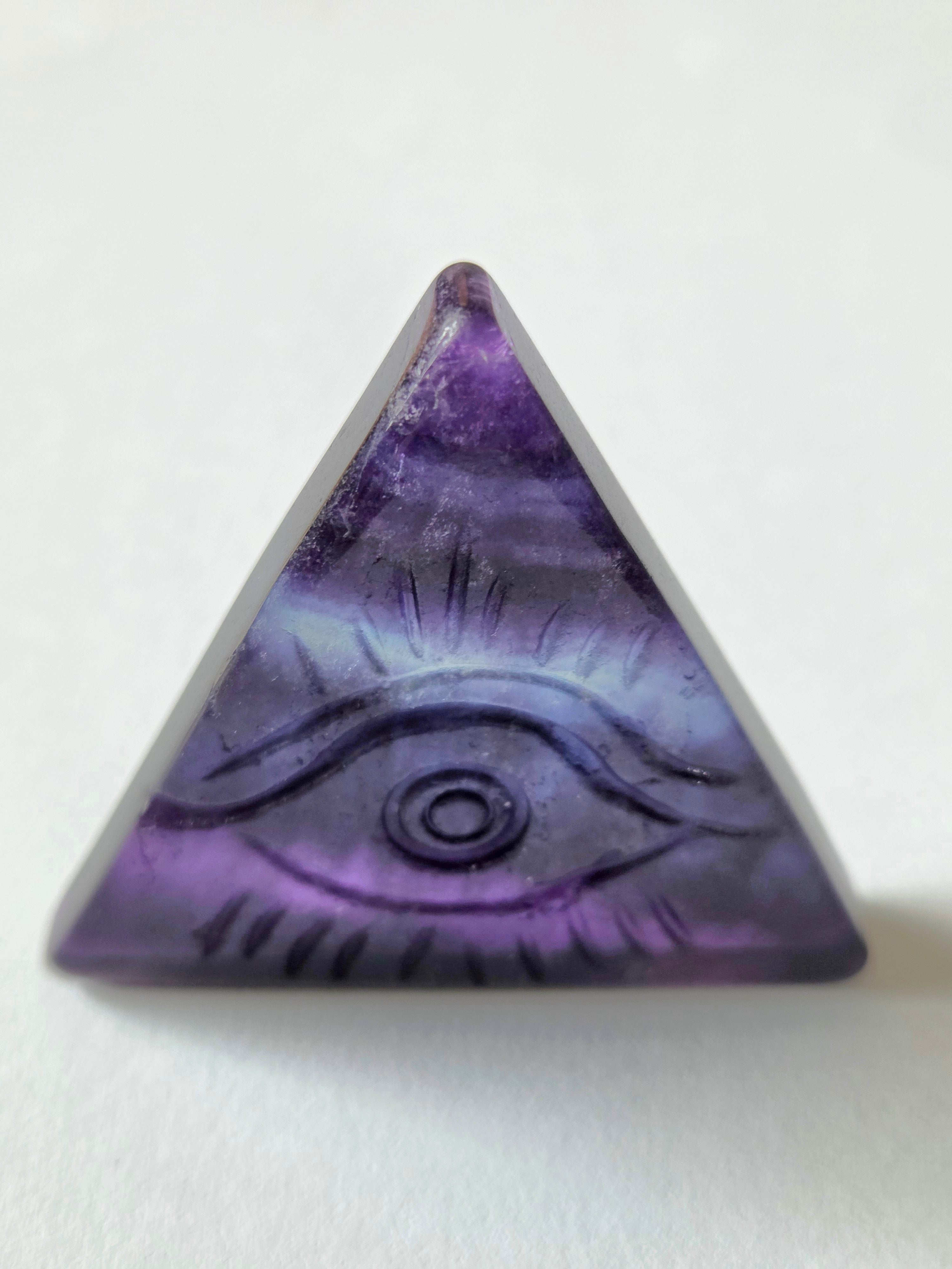 Flourite and Rose Quartz Protective Eye Triangles
