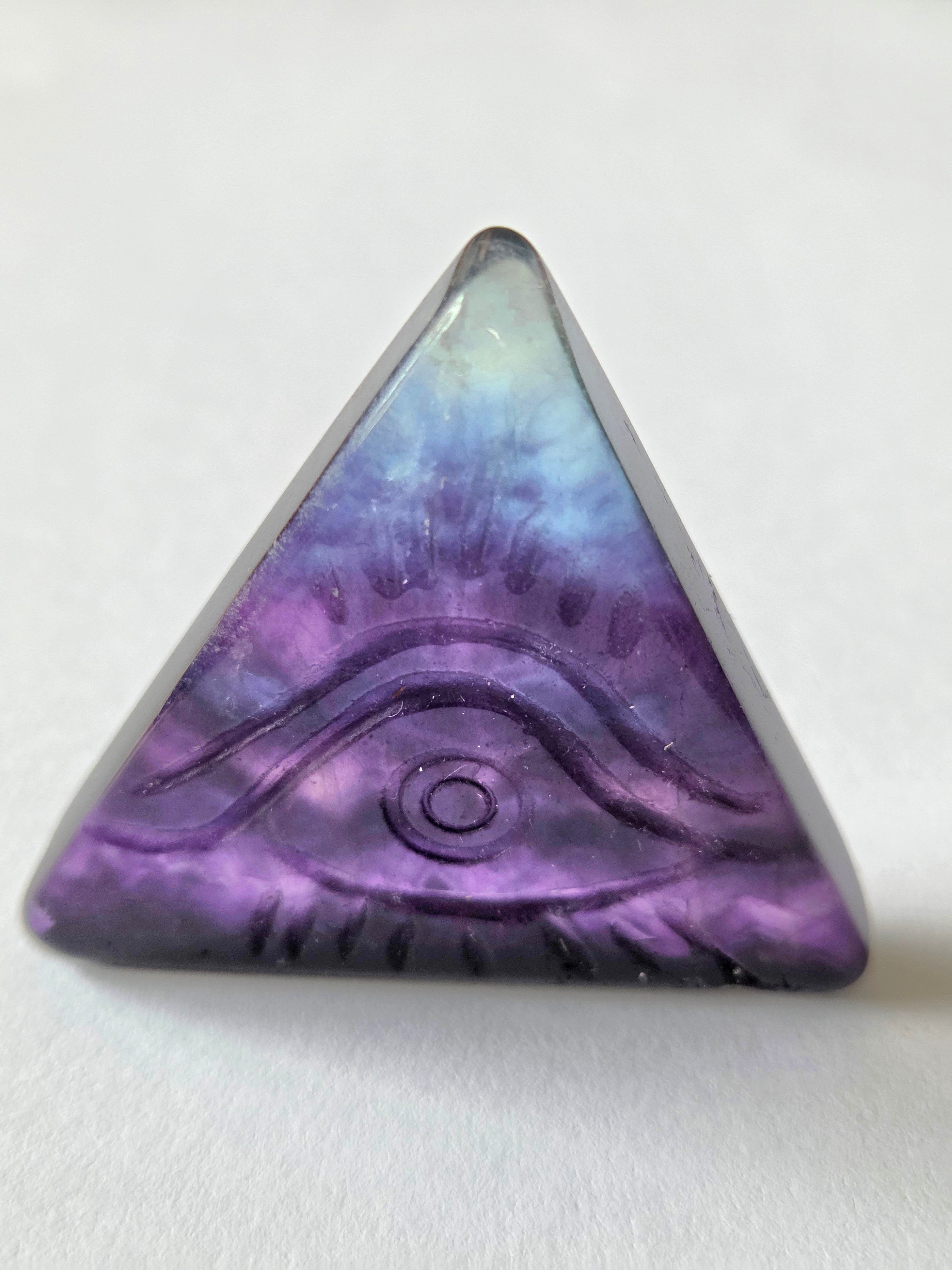 Flourite and Rose Quartz Protective Eye Triangles