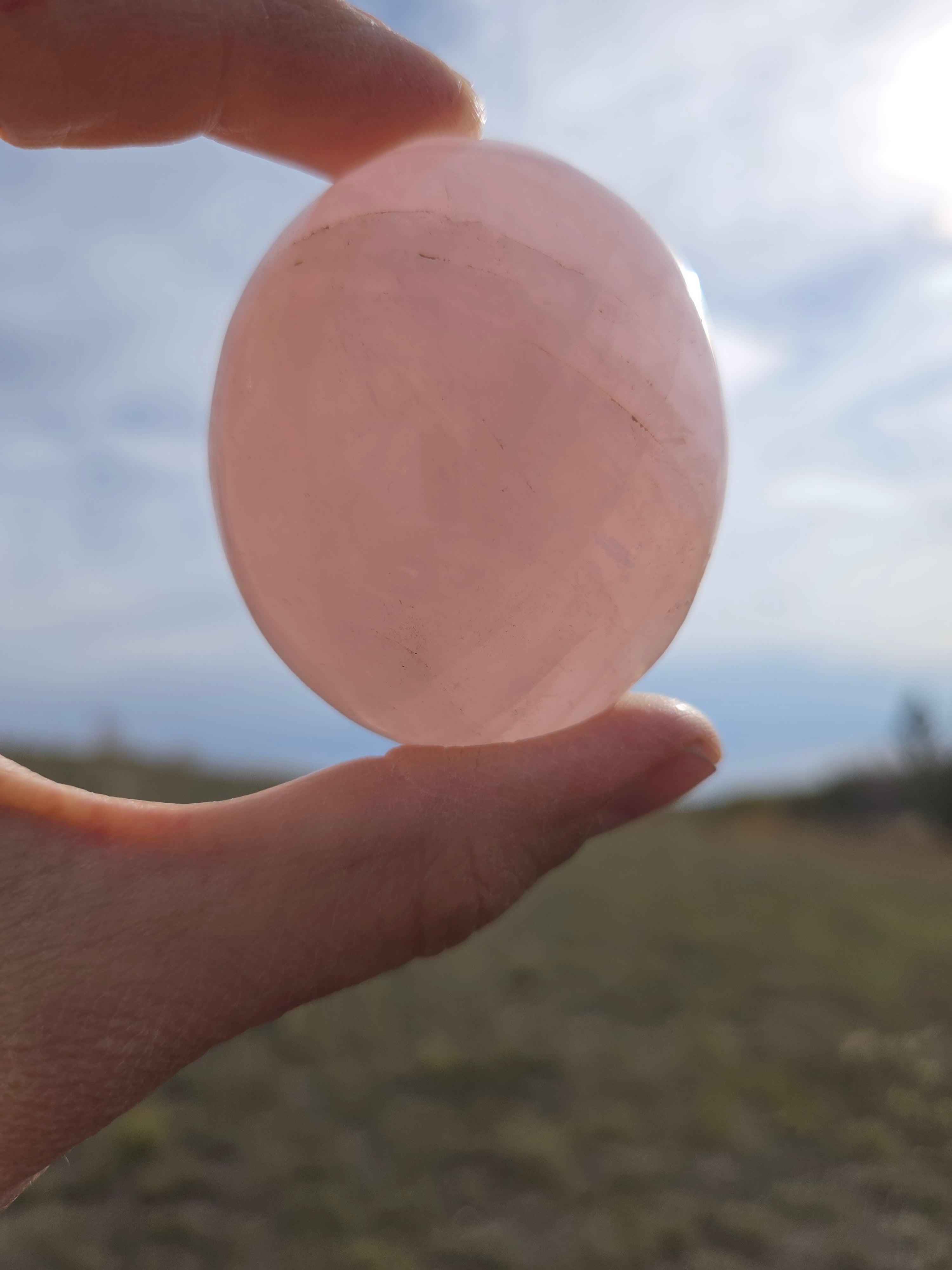 Rose Quartz Palm Stone