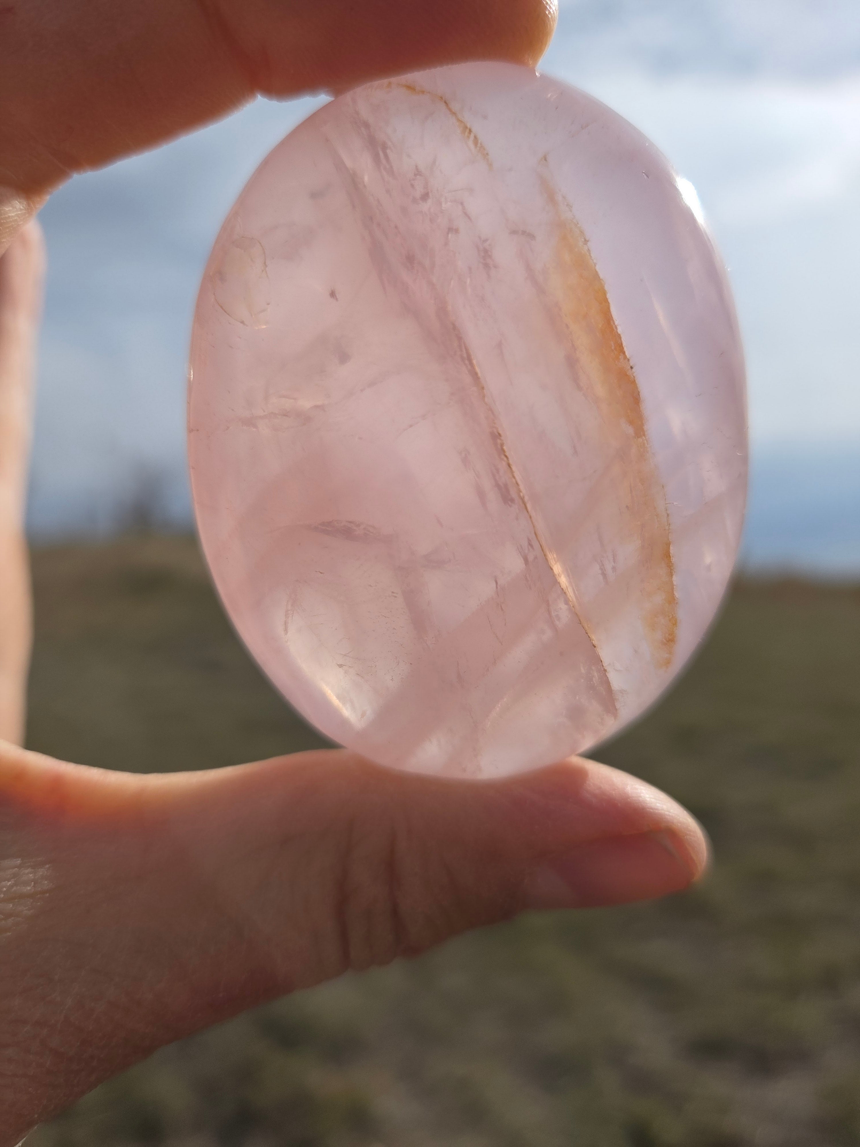 Rose Quartz Palm Stone