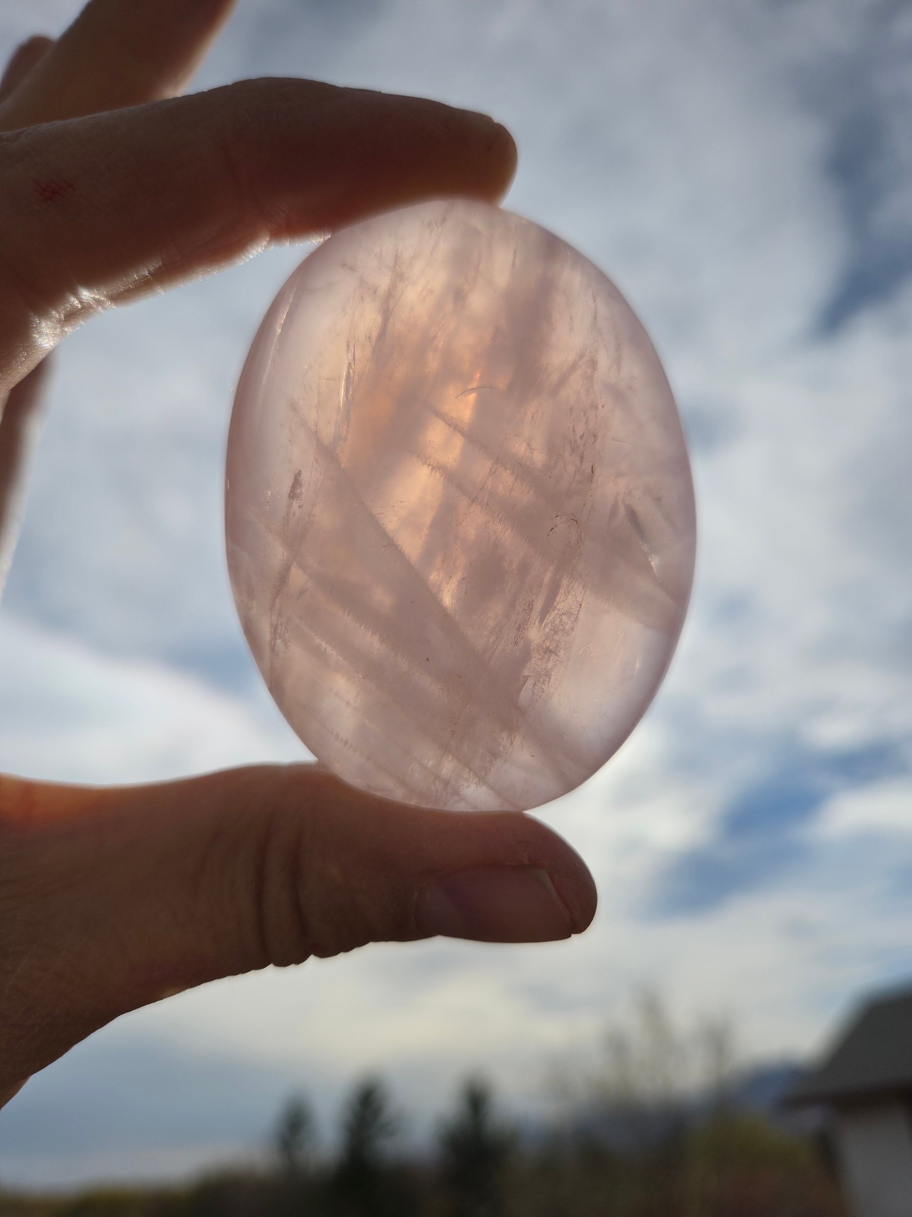 Rose Quartz Palm Stone