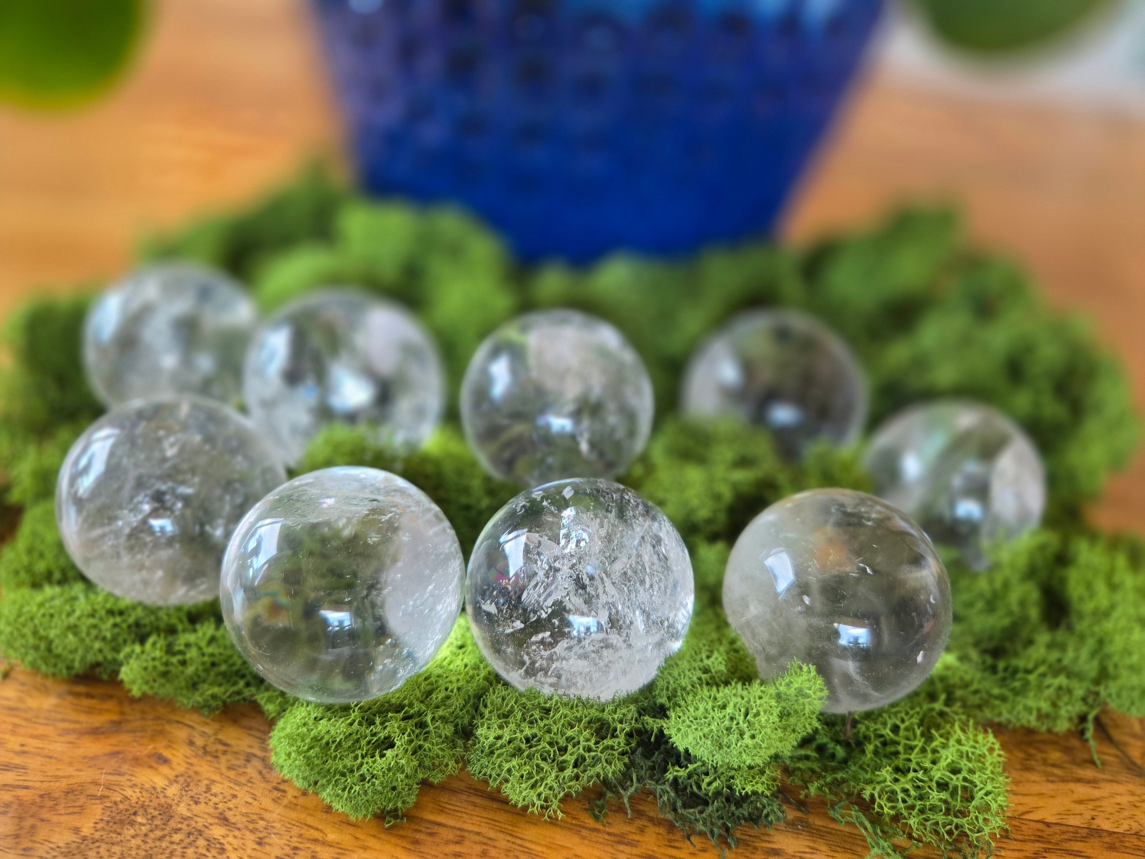 Clear Quartz Spheres - Grade A to Exquisite