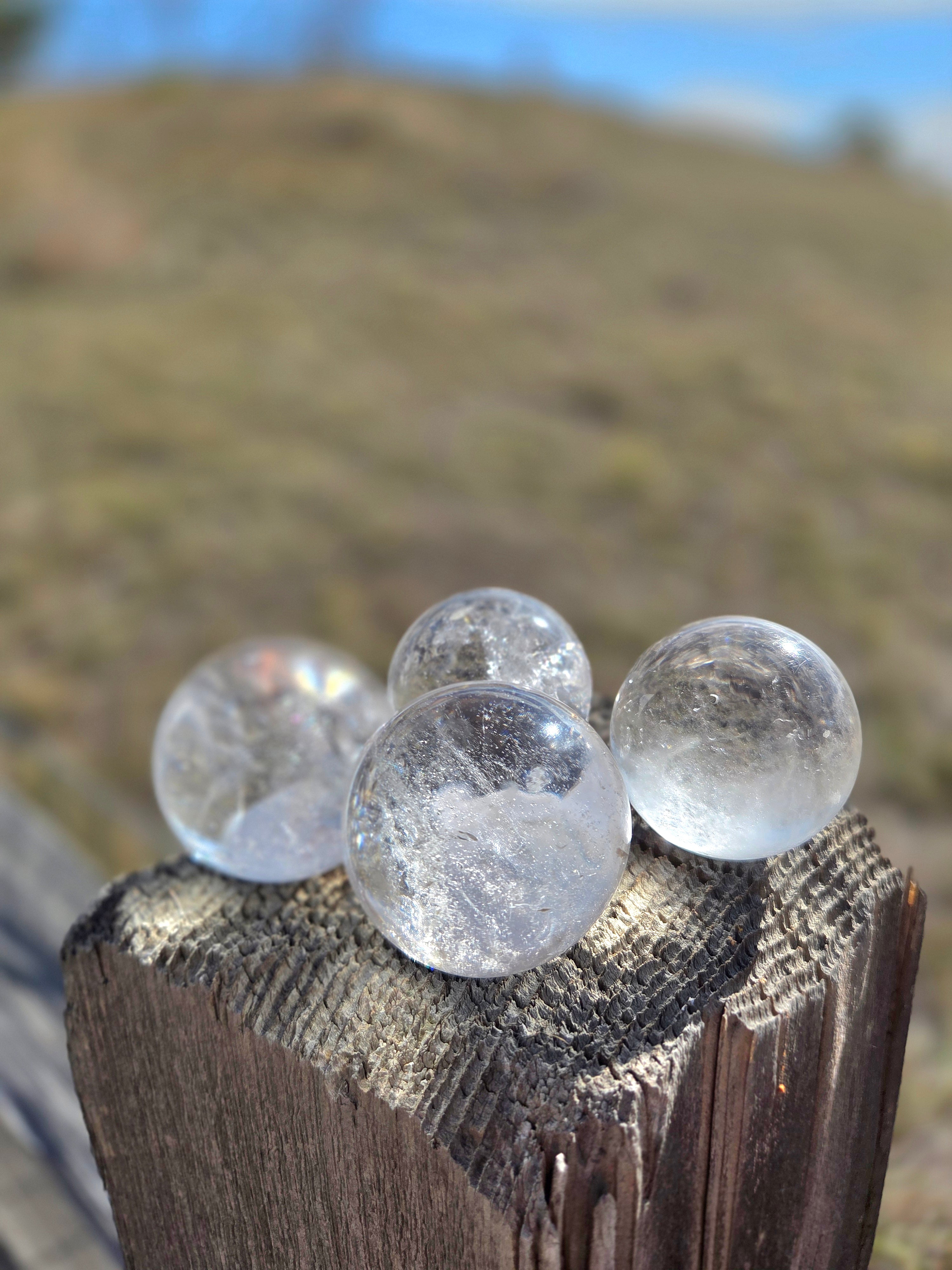 Clear Quartz Spheres - Grade A to Exquisite