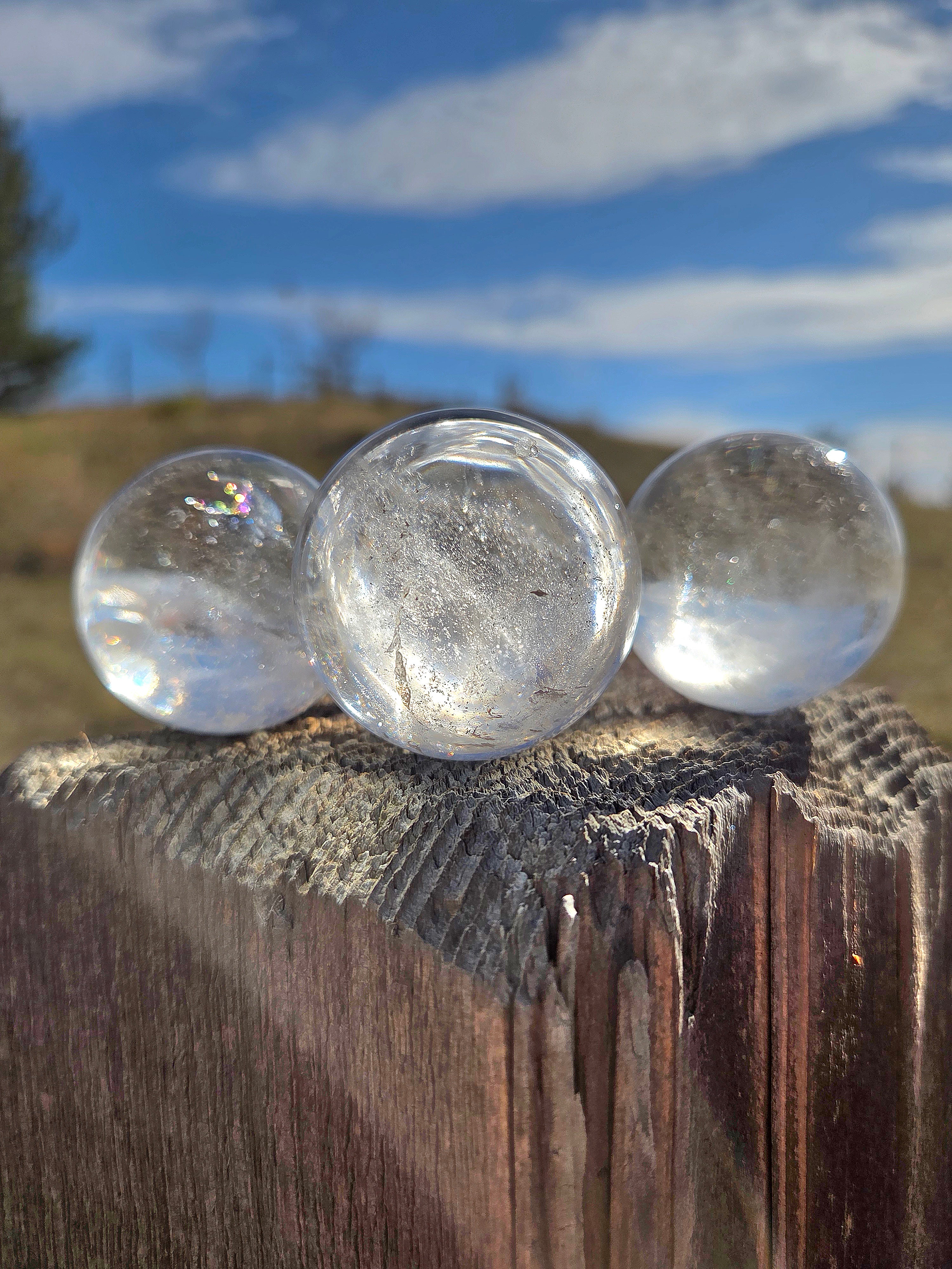 Clear Quartz Spheres - Grade A to Exquisite