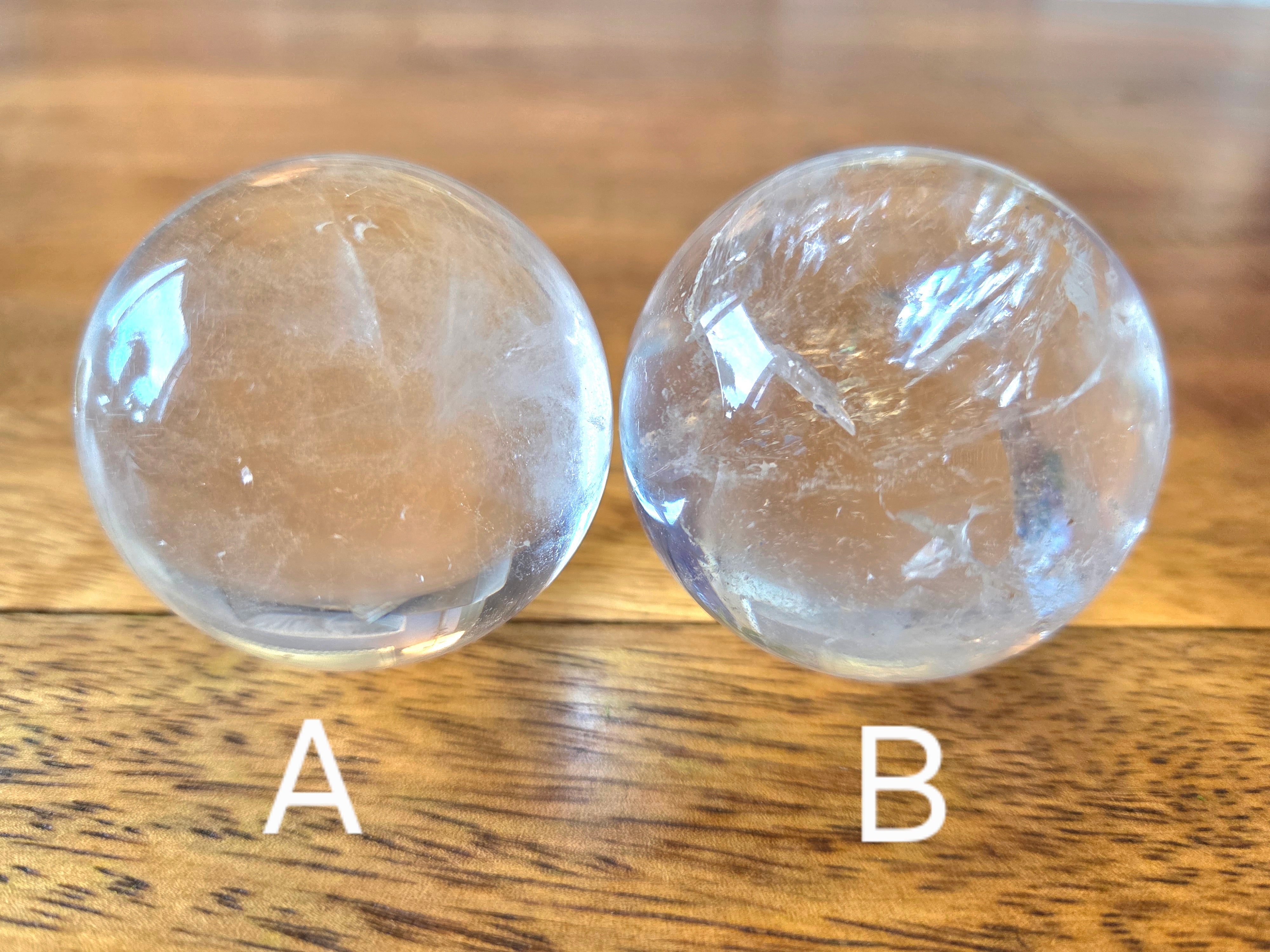 Clear Quartz Spheres - Grade A to Exquisite