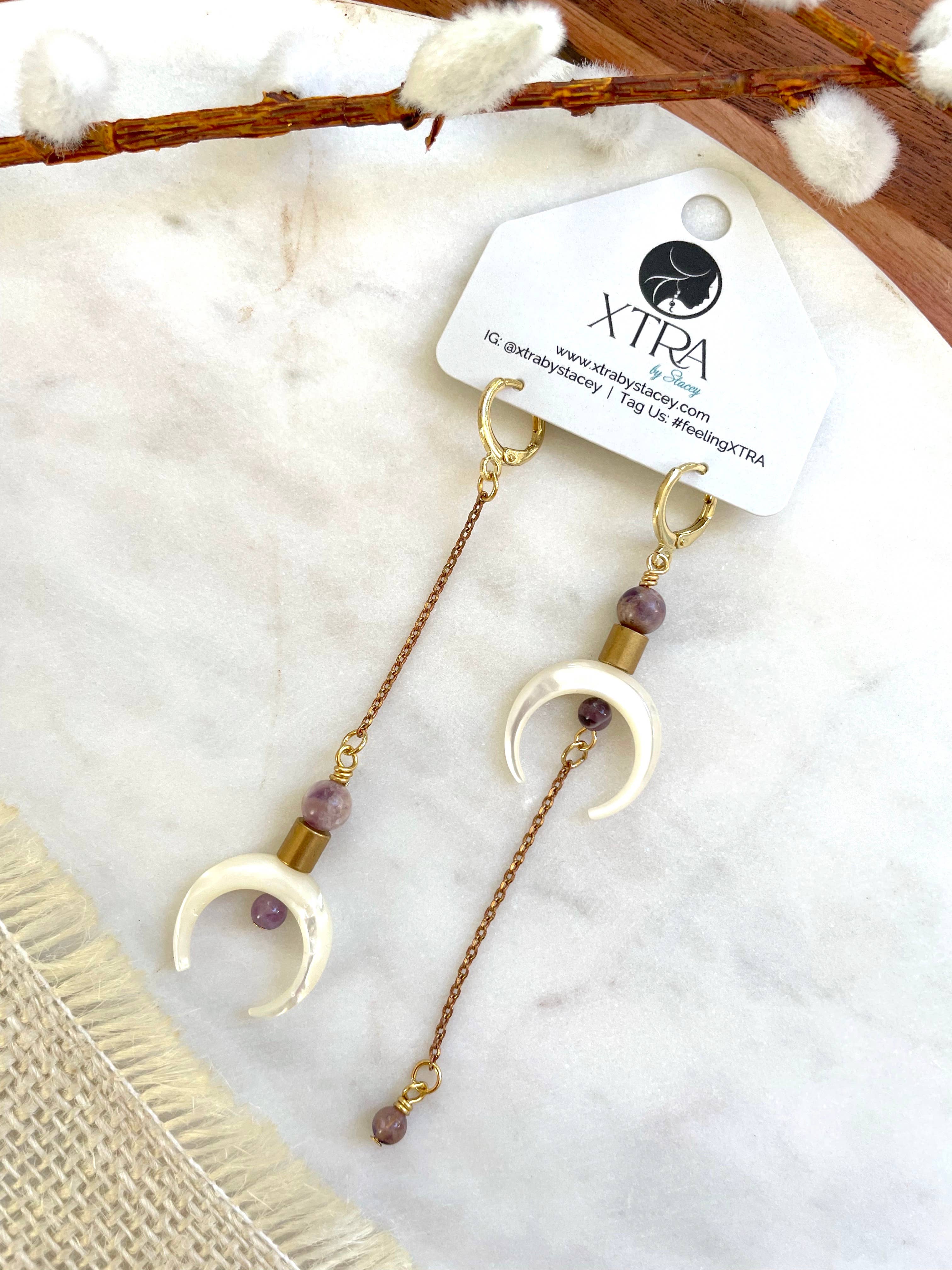 The Melisandra Earring - Long Mismatched Double Horn Earring