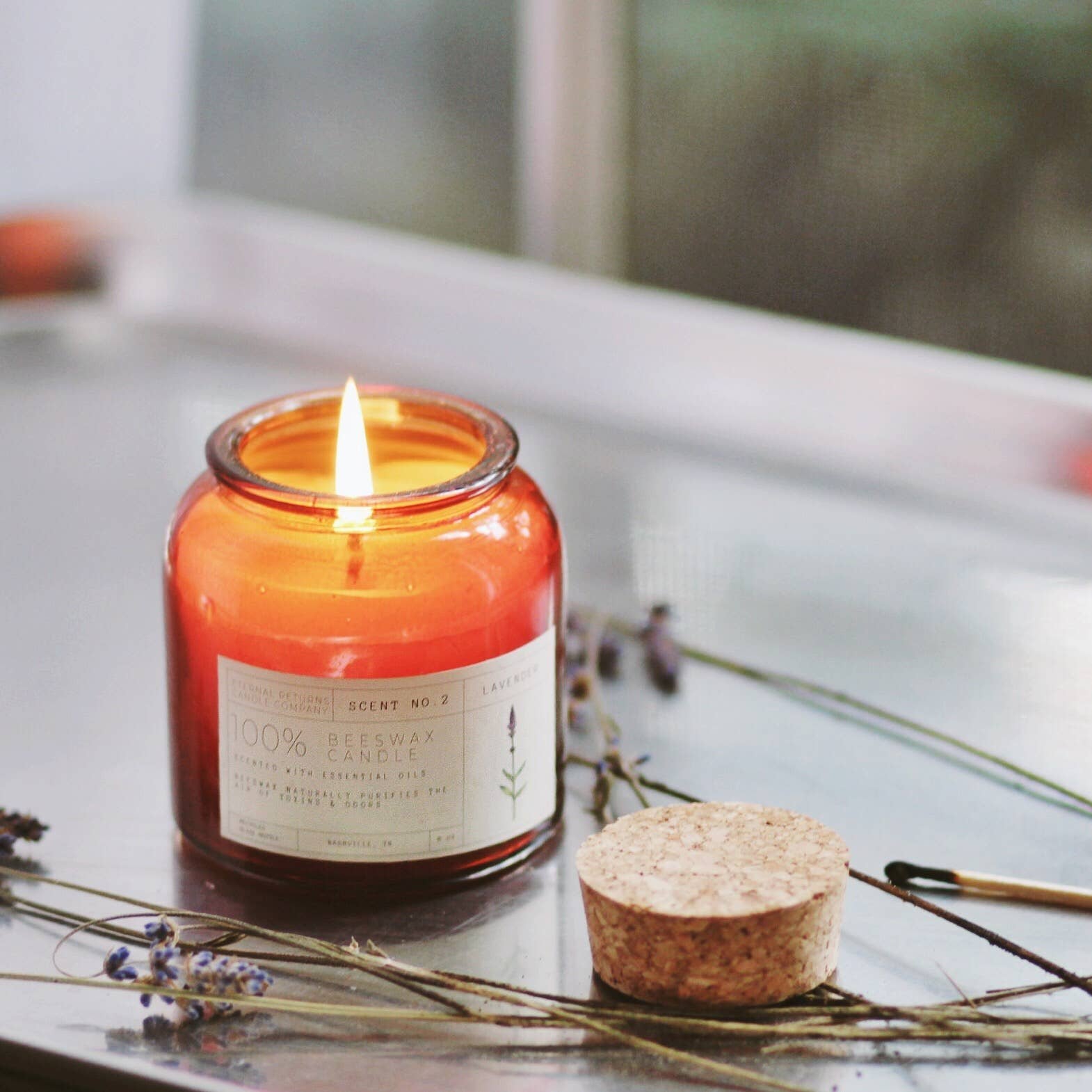 Beeswax Candle: Lavender