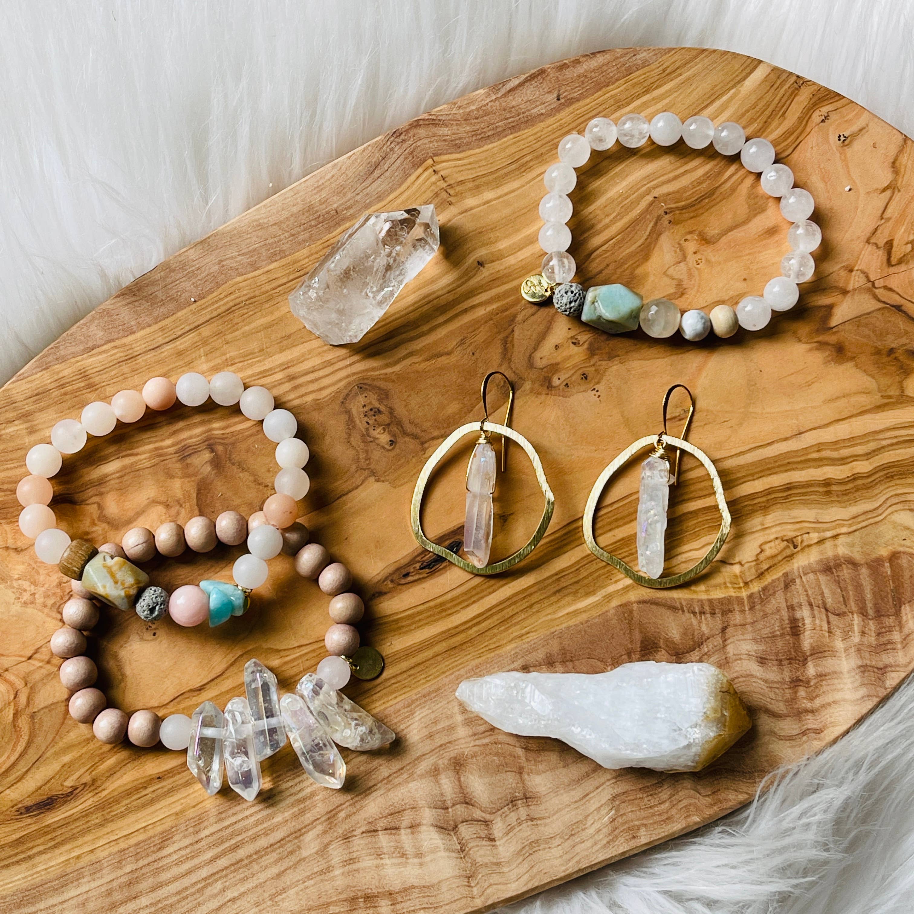 Amira Raw Quartz Earrings