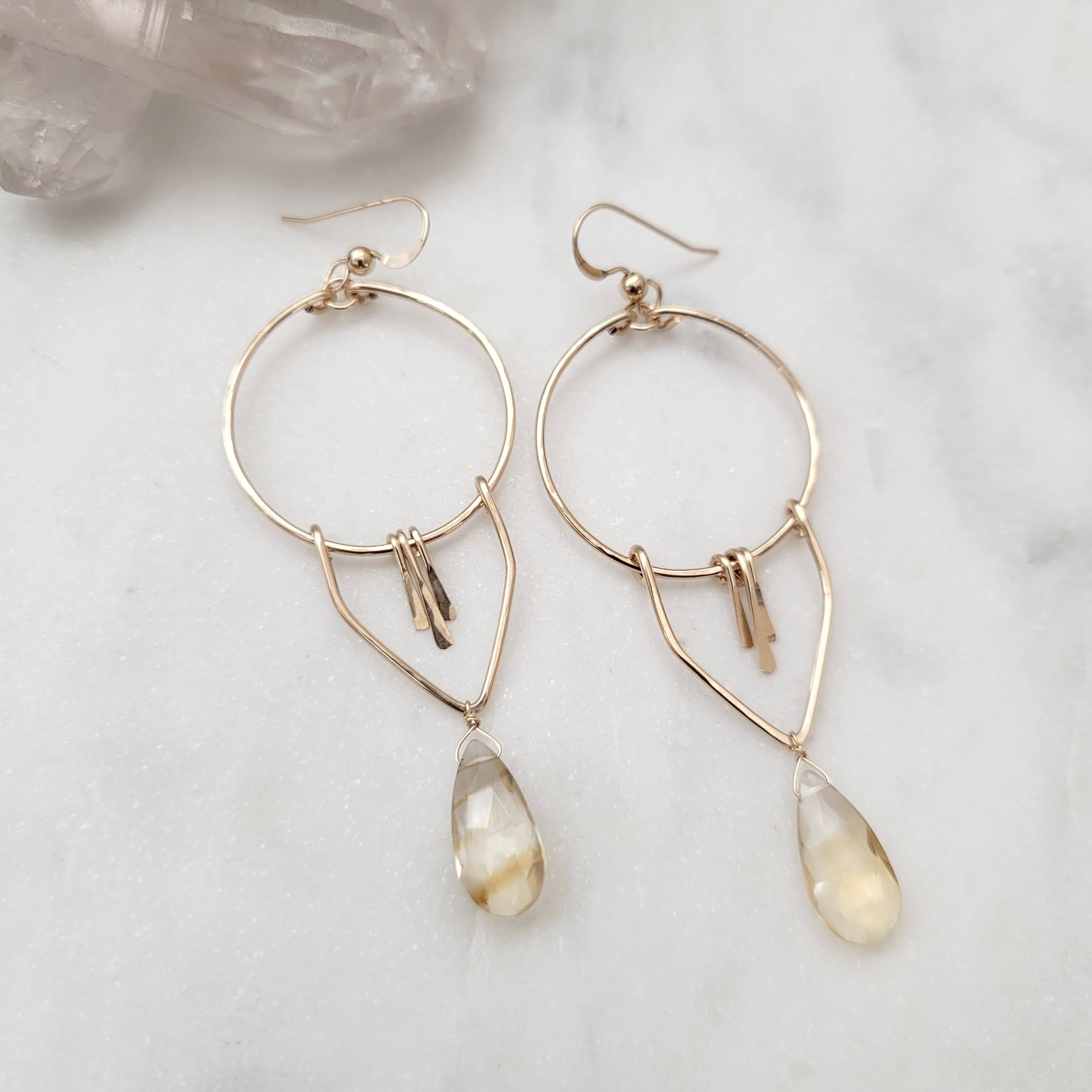 Sun Worshipper Citrine Dangle Earrings