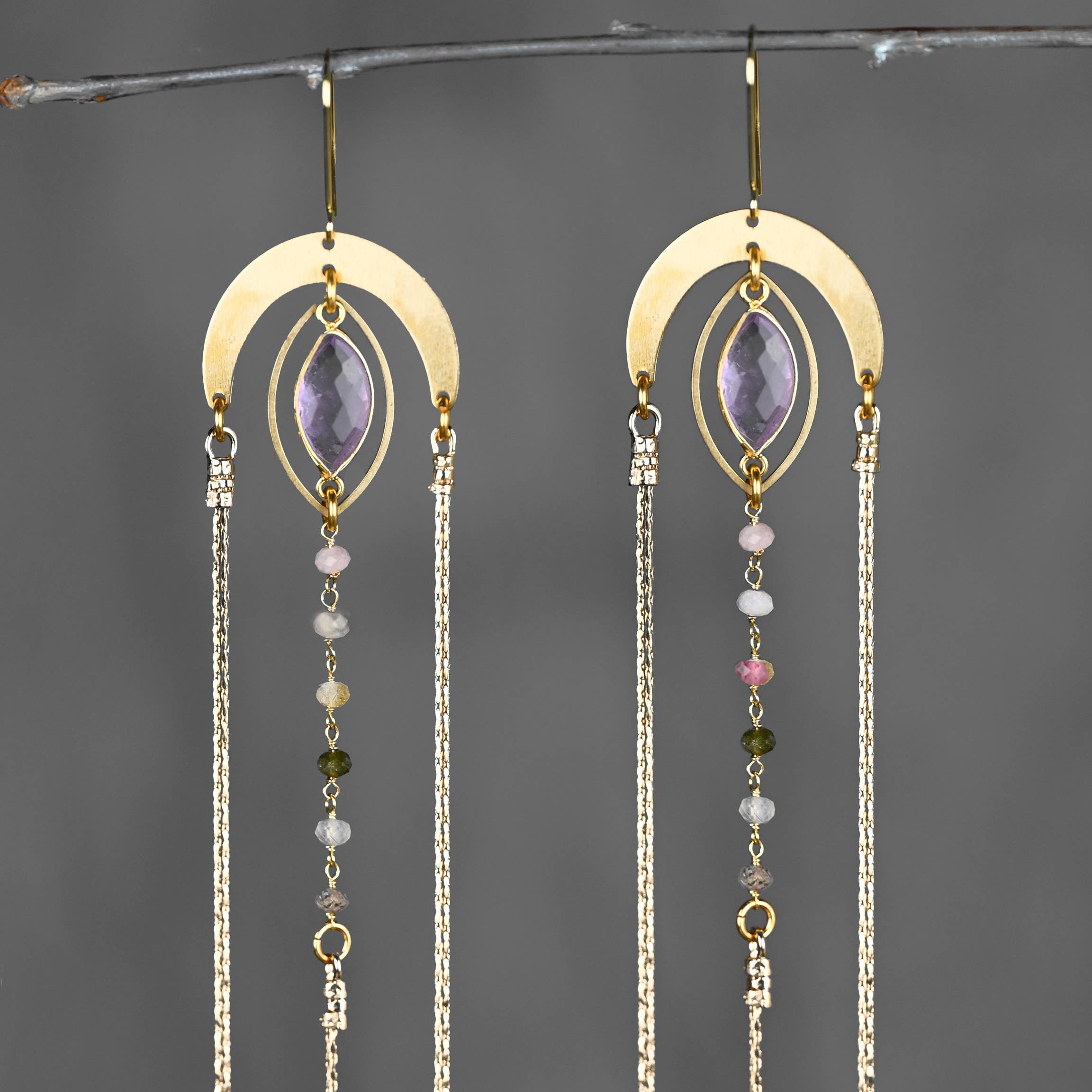 Supercharged Goddess Energy Tourmaline Arch Earrings