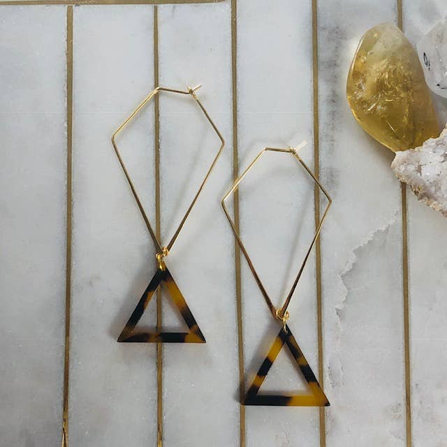 Tori Tortoise Triangle Earrings