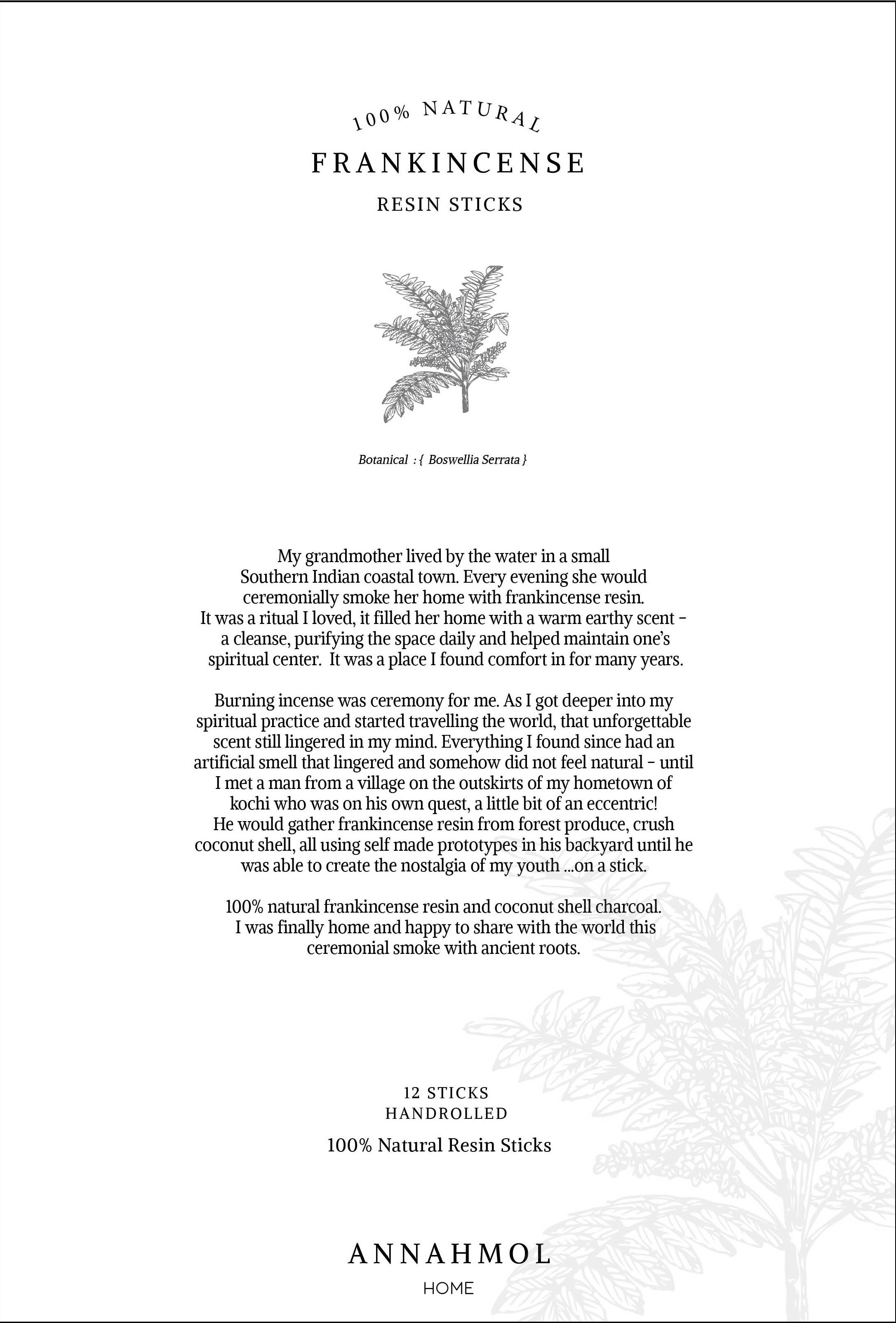 Natural Frankincense Incense Sticks