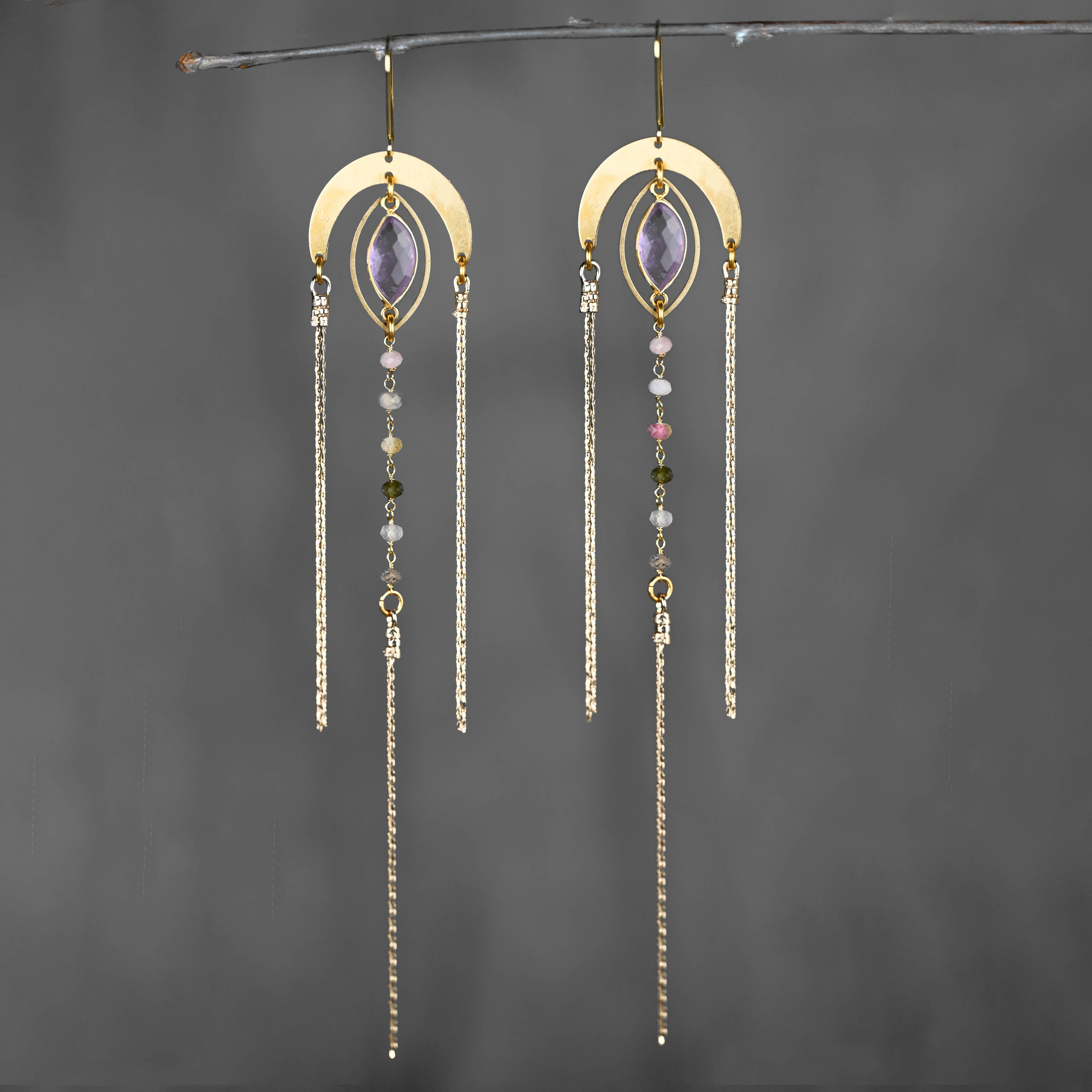 Supercharged Goddess Energy Tourmaline Arch Earrings