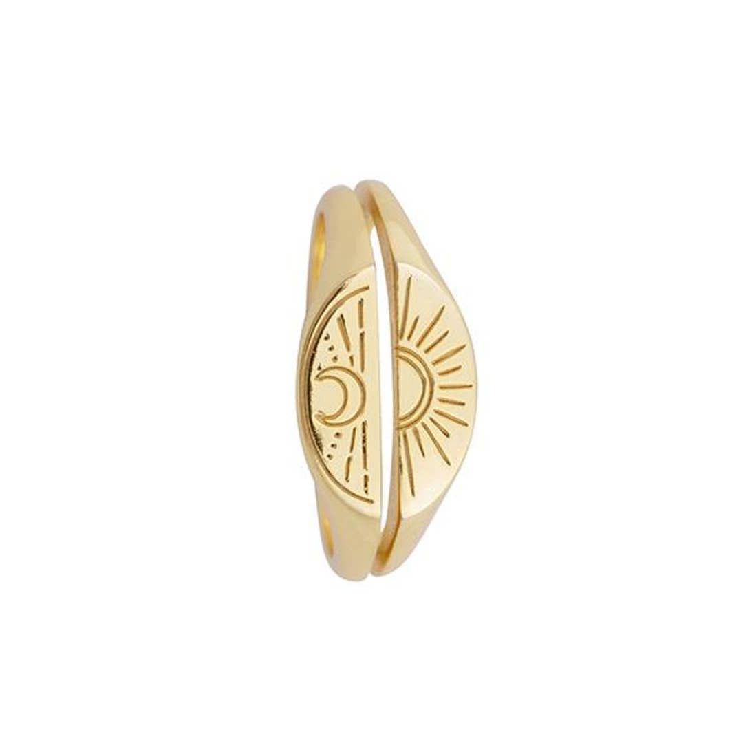 Sunset Sunrise 2 Piece Stacking Gold Ring