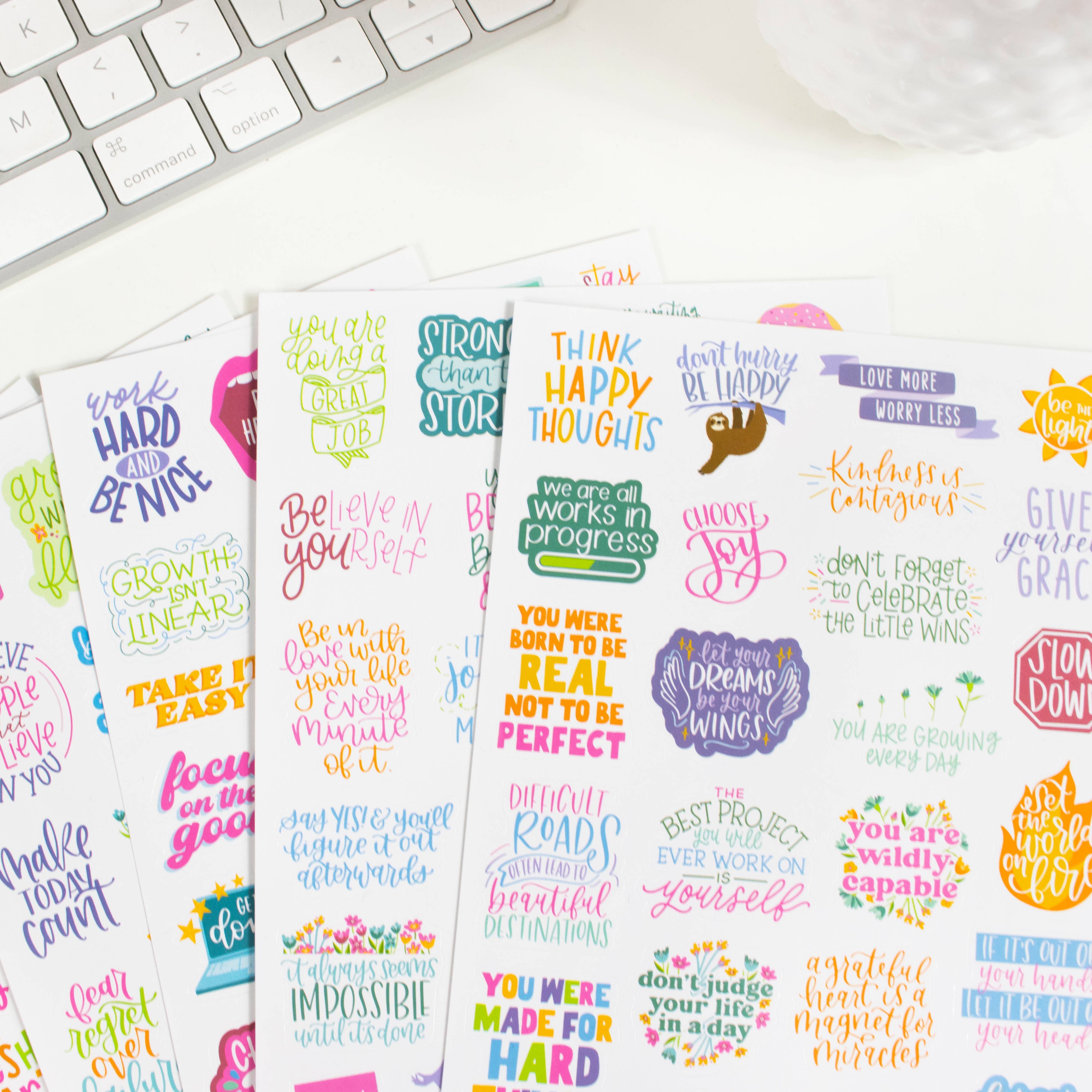 Planner Sticker Pack, Inspirational Quotes