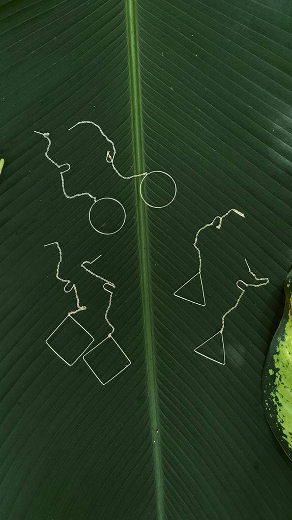 Geometric Threader Earrings