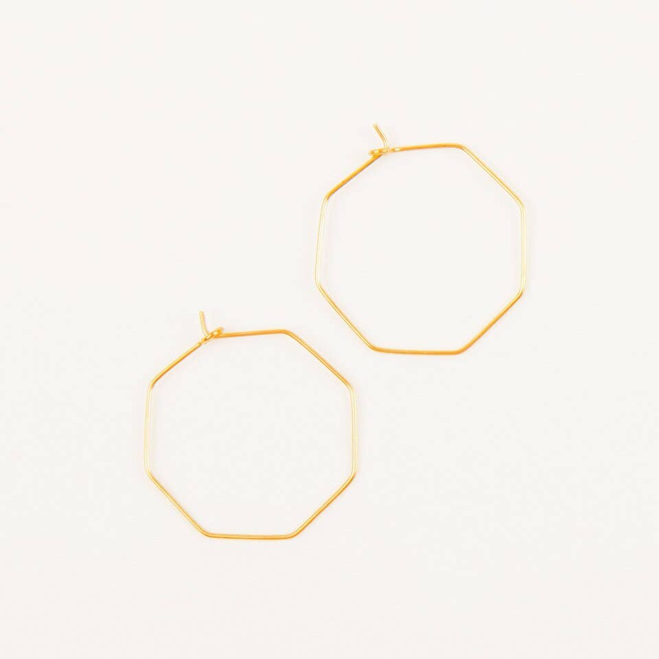 Small Hex Hoops