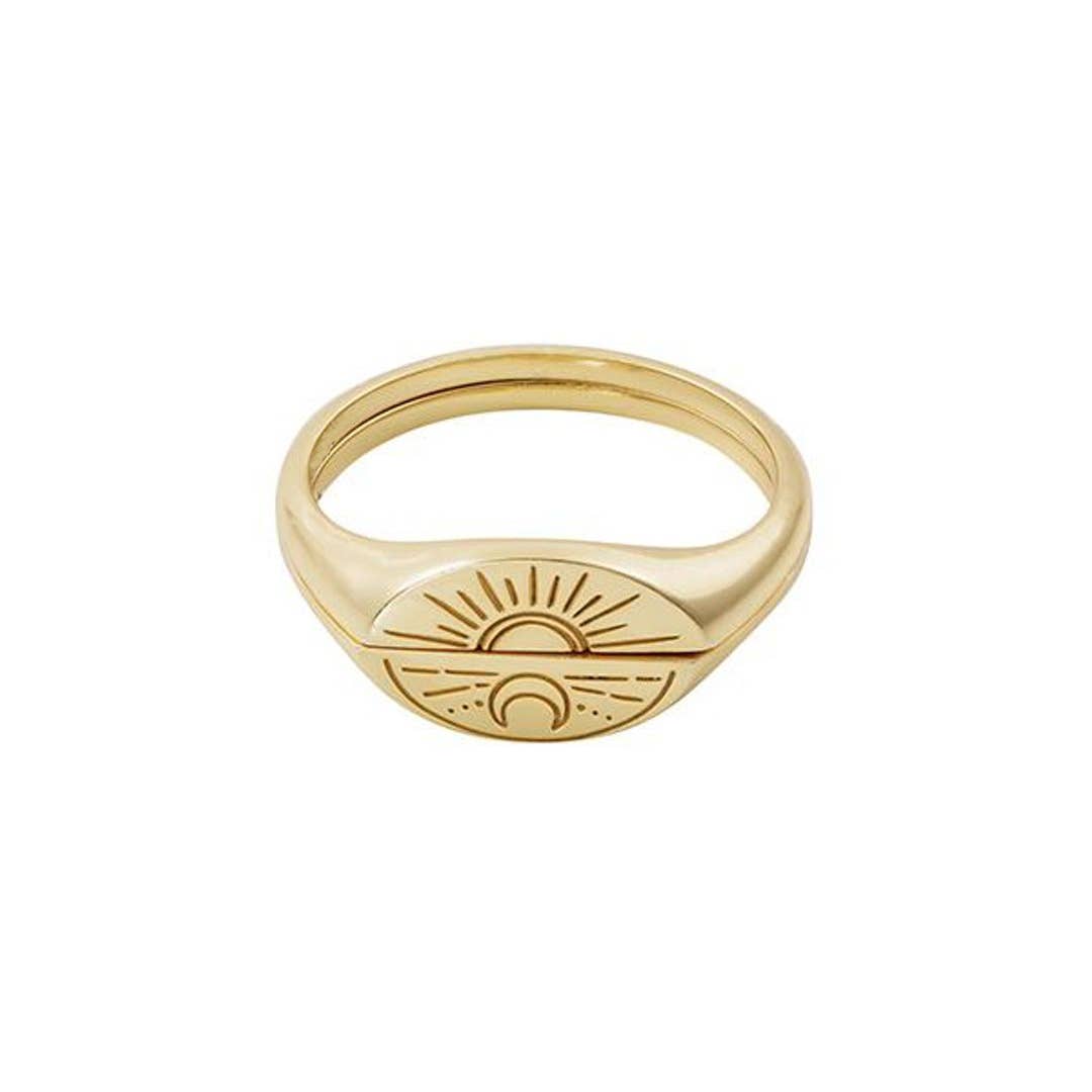 Sunset Sunrise 2 Piece Stacking Gold Ring